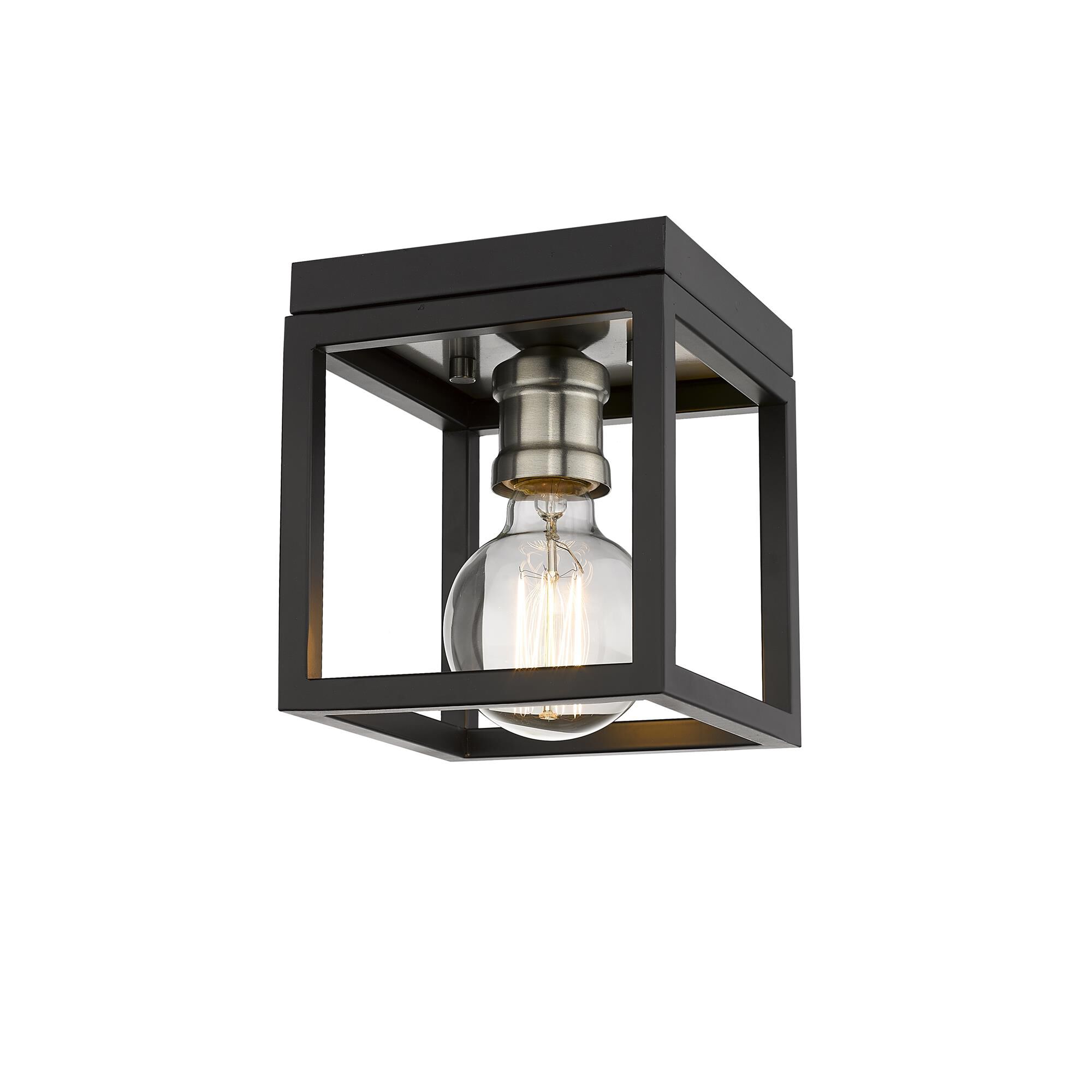 Shown in Matte Black + Brushed Nickel finish and --- glass and --- shade