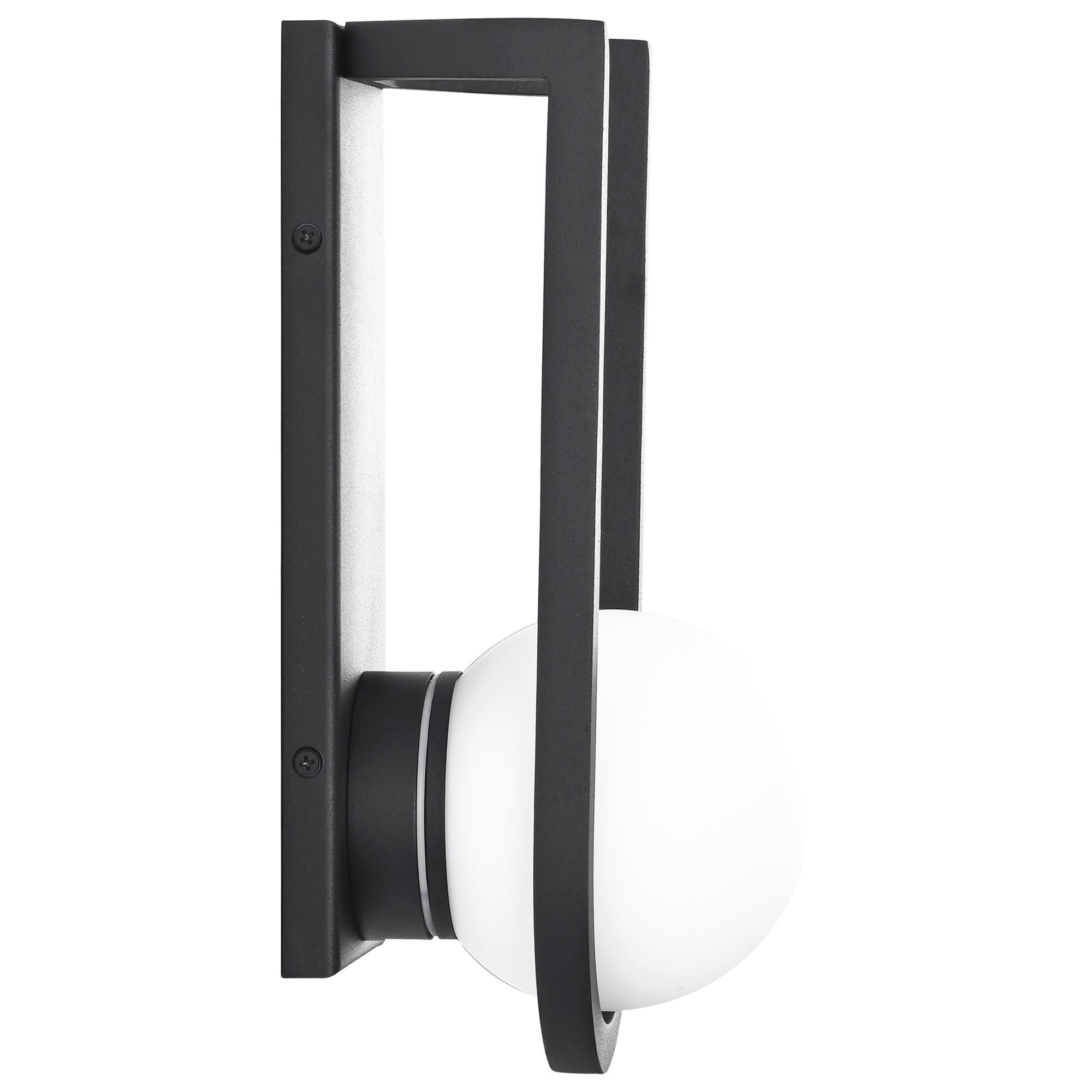 Shown in Matte Black finish and White Opal glass