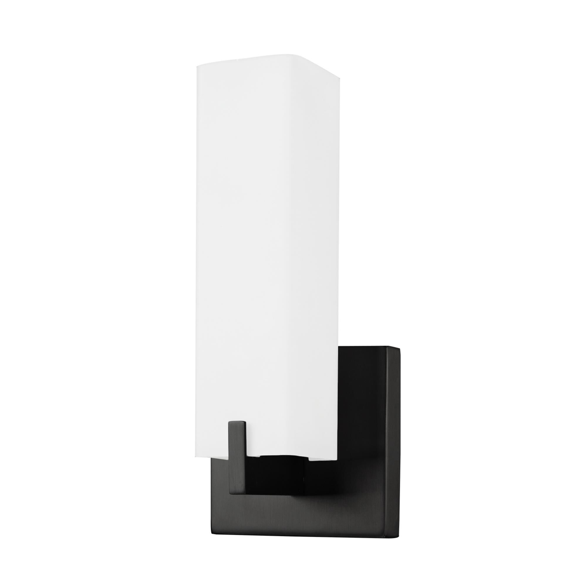 Shown in Black finish and White Opal glass