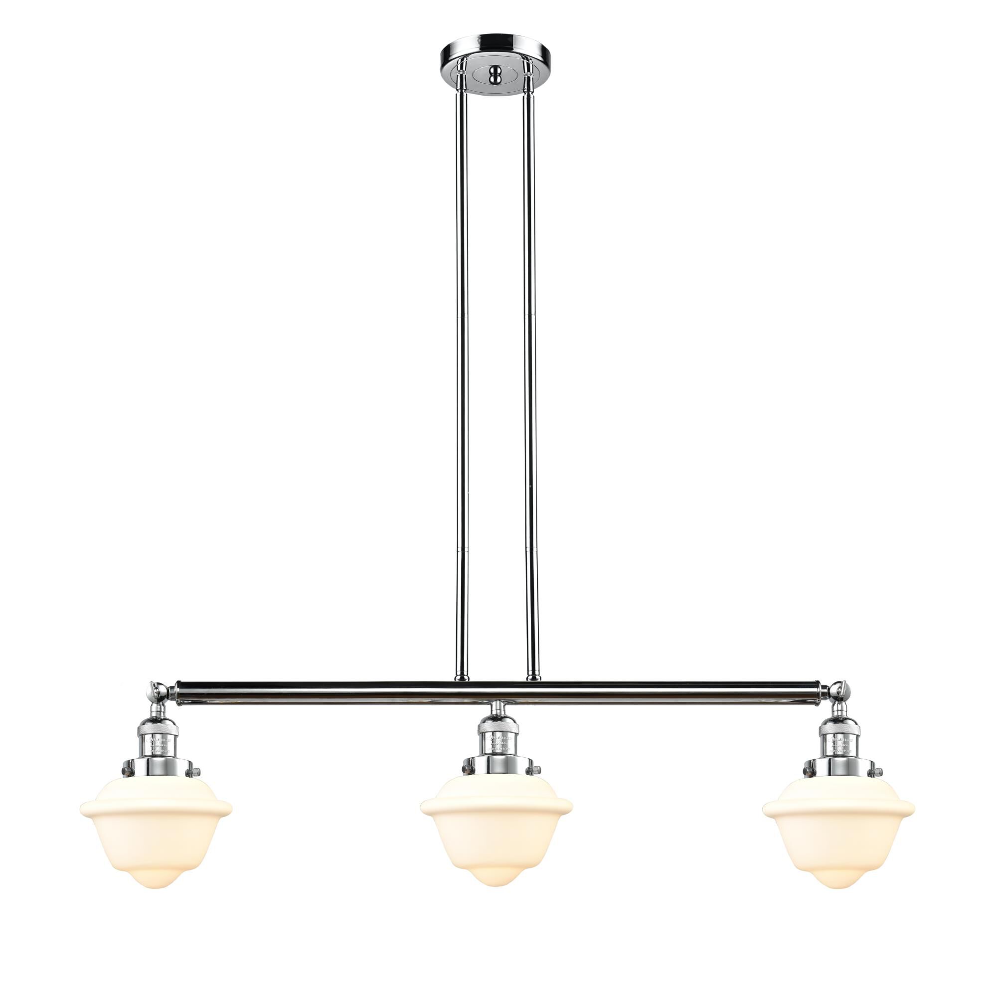 Shown in Polished Chrome finish and Matte White Cased Small Oxford glass