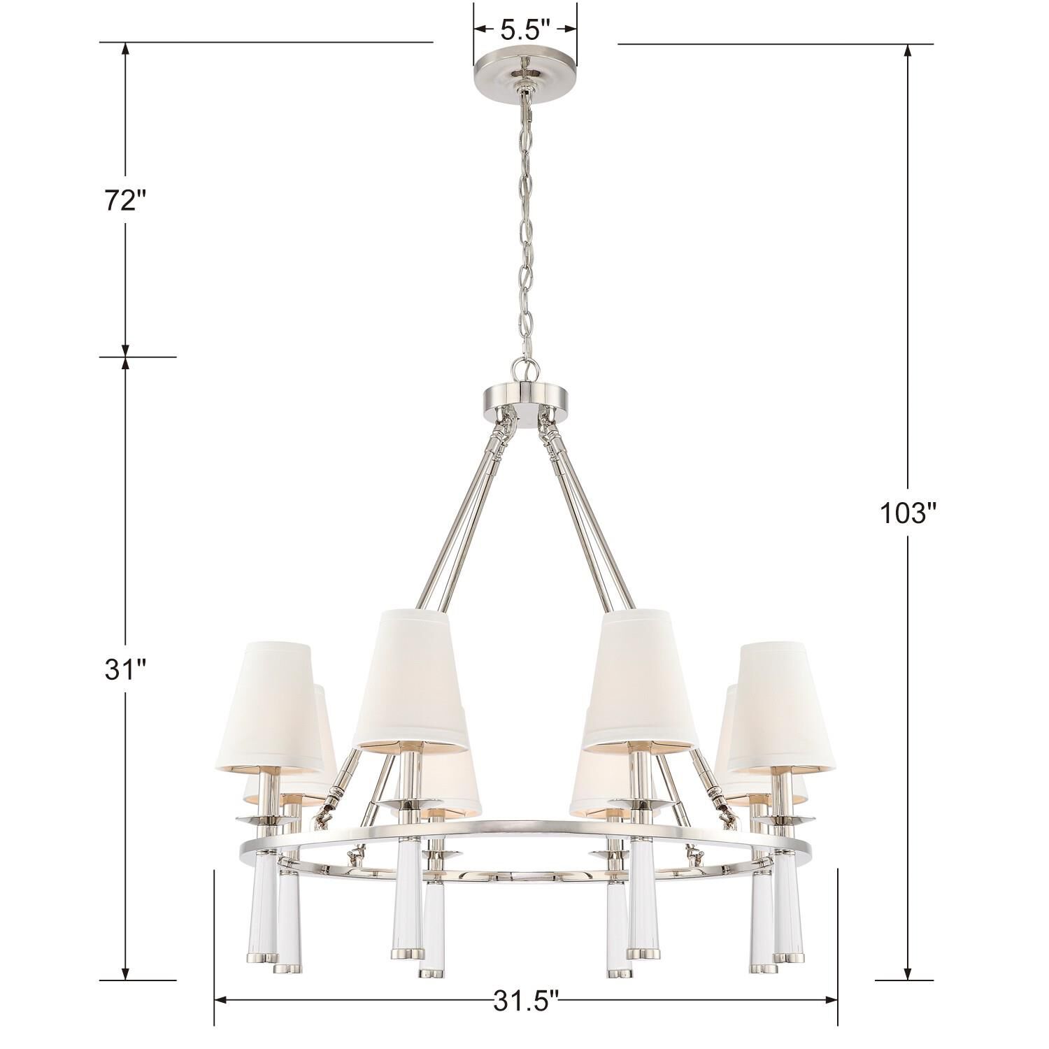 Baxter 31 Inch 8 Light Chandelier by Crystorama