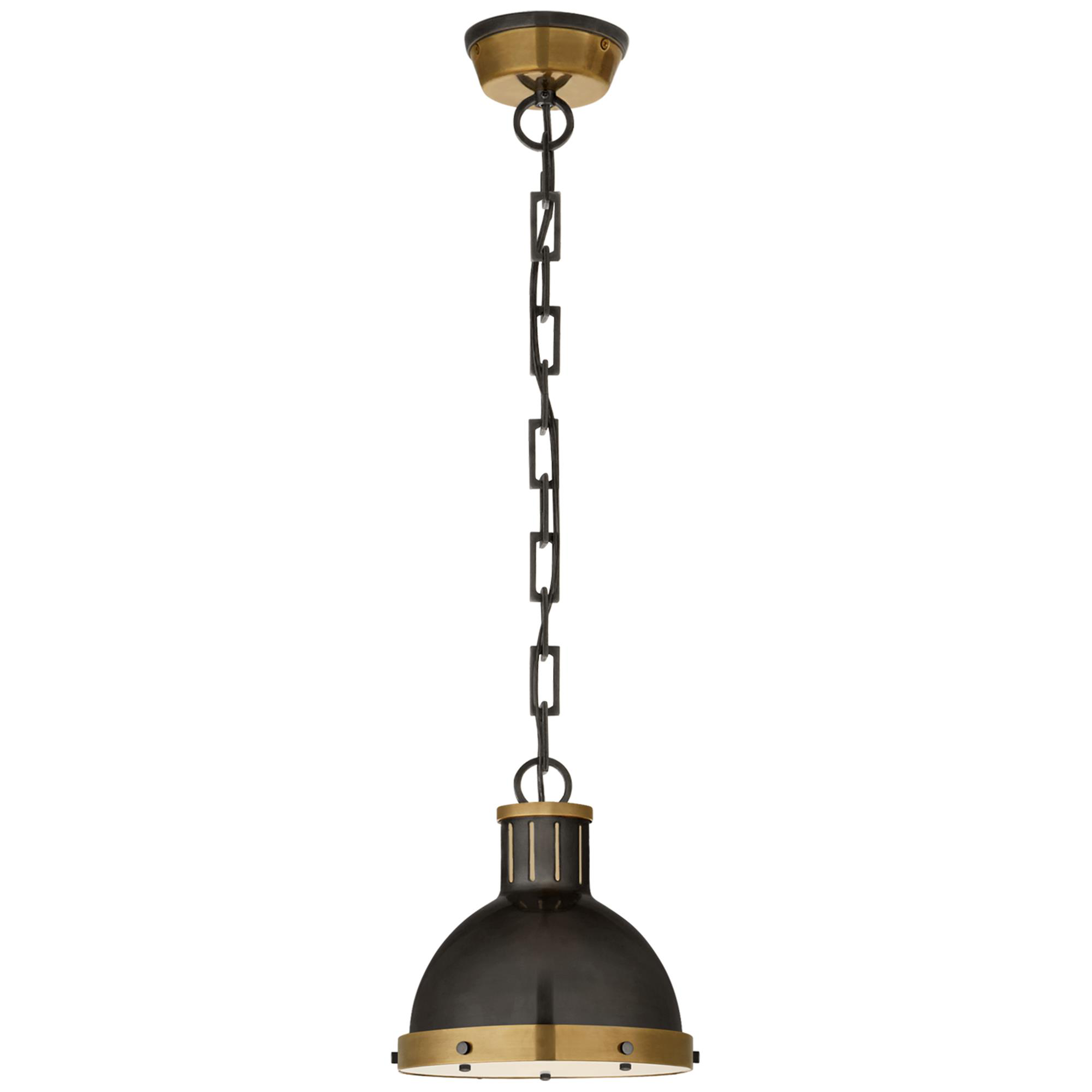Shown in Bronze With Antique Brass finish and Frosted Acrylic glass