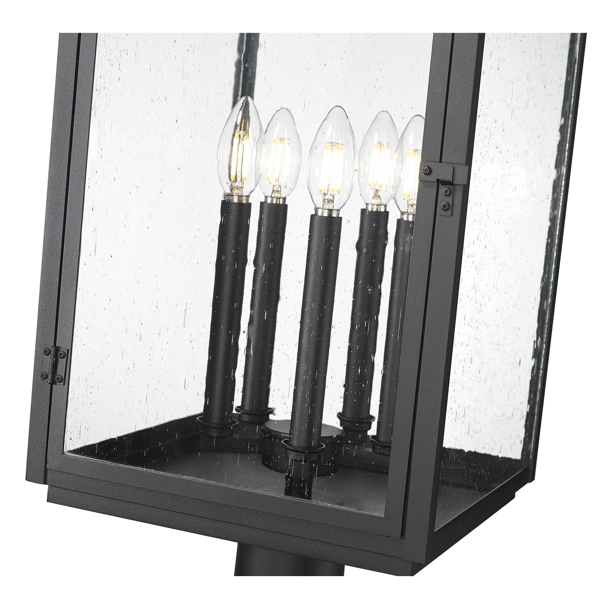 Shown in Sand Black finish and Clear Seedy glass and Clear Seedy shade