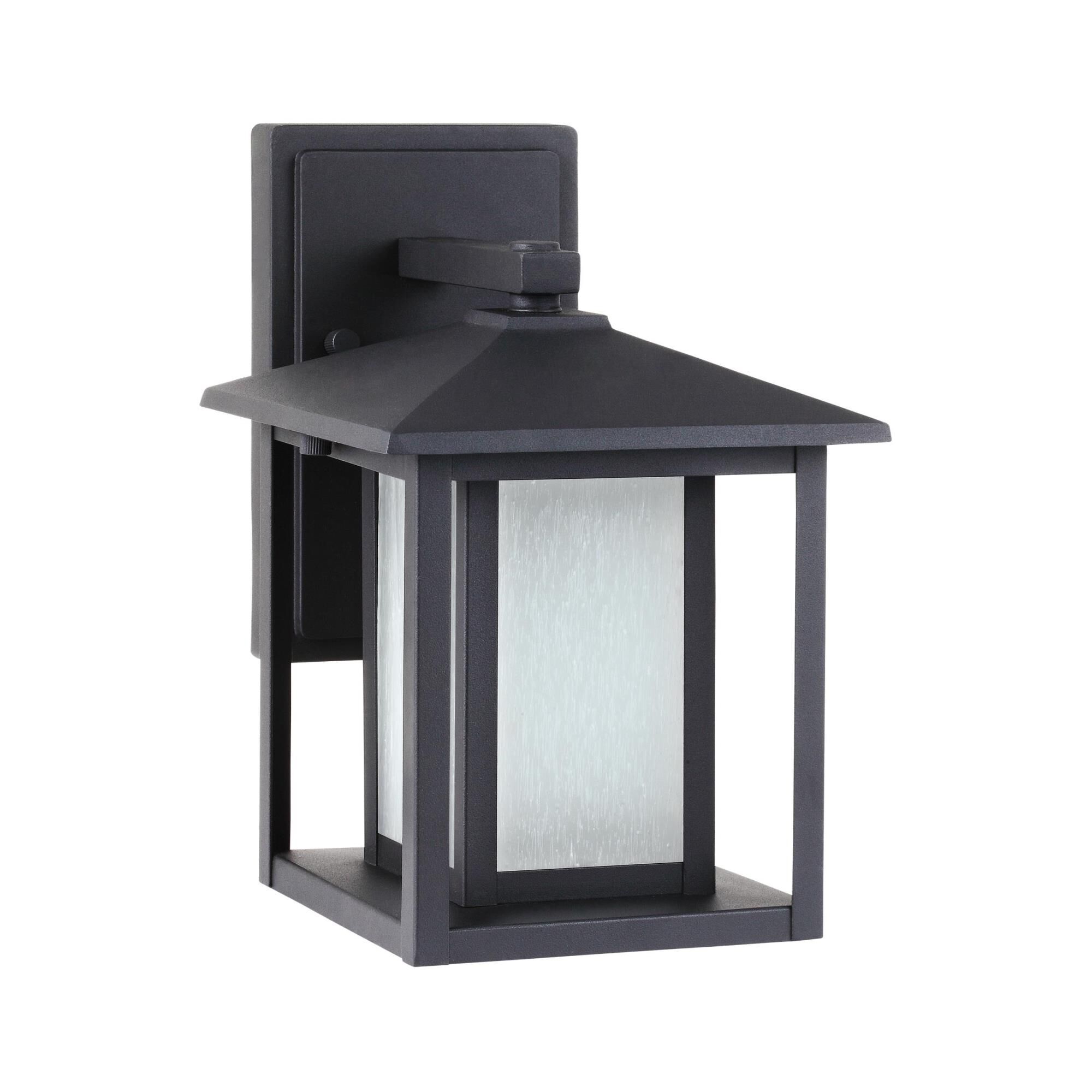 Shown in Black finish and Etched Seeded  Panels glass and Etched Seeded Glass Panels shade
