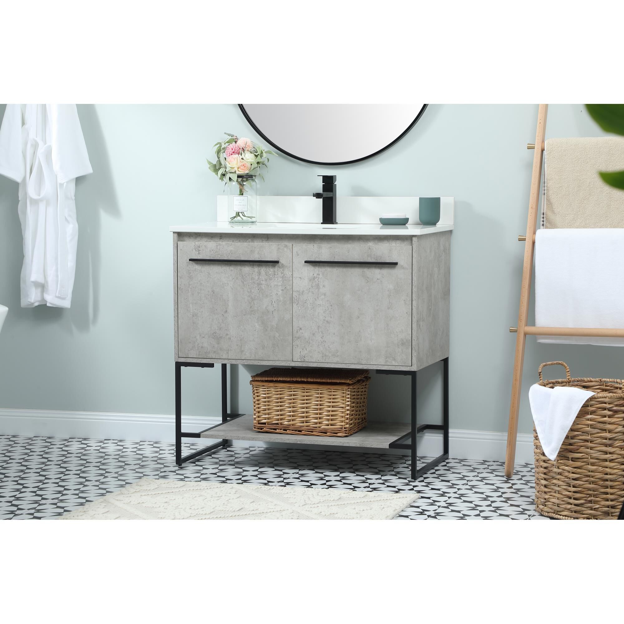 Shown in Concrete Grey finish