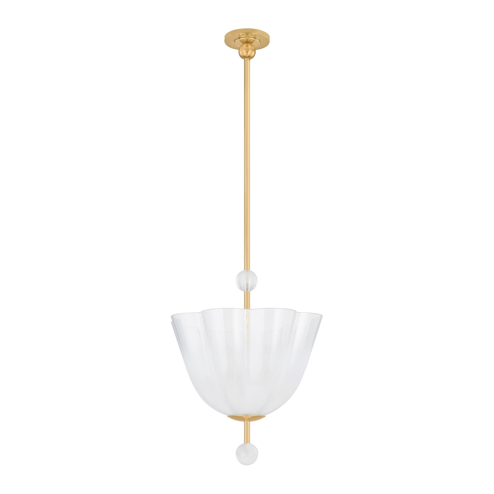 Shown in Aged Brass finish and Sfumato shade