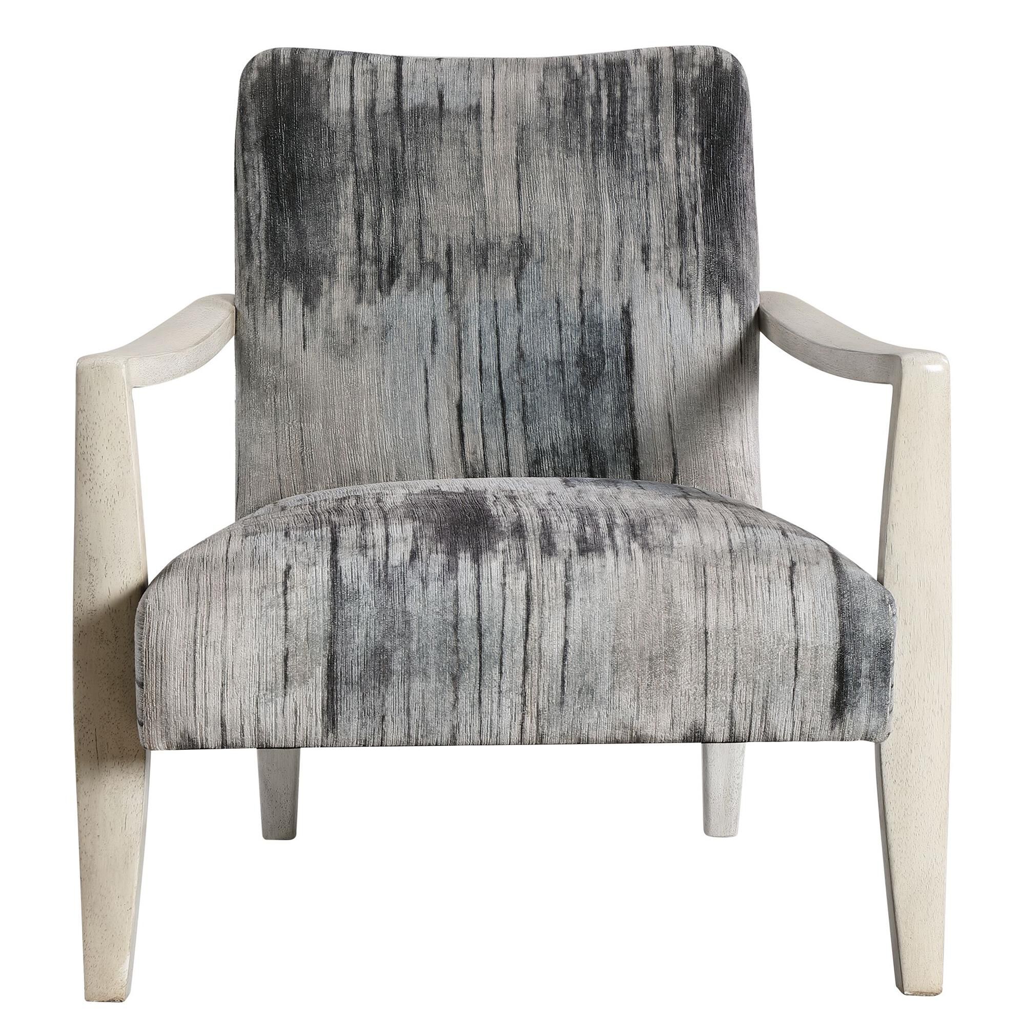 Shown in Reminiscent Of Tie Dye, This Statement Accent Chair Features A Unique Abstract Charcoal, Gray And Bl finish