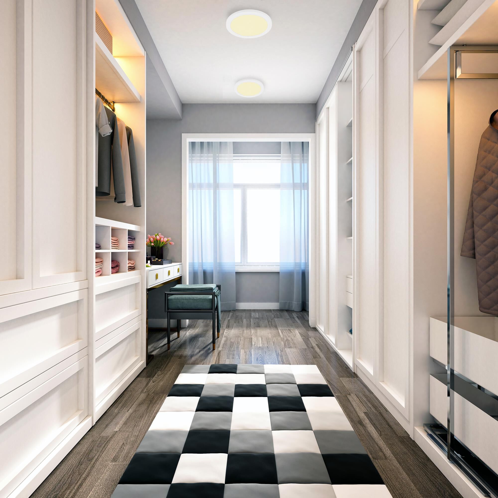 Shown in White finish and White Acrylic shade