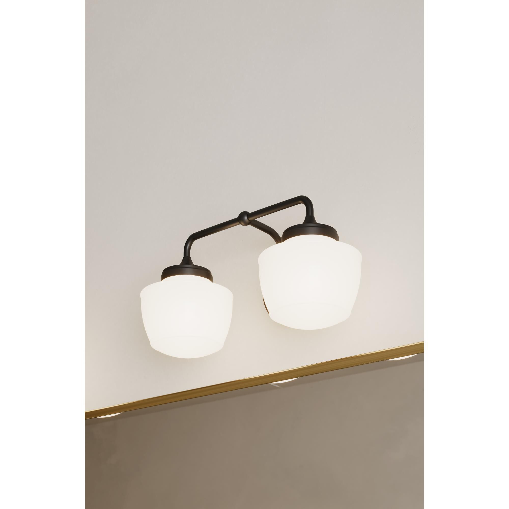 Shown in Dark Matte Black finish and Etched Opal glass