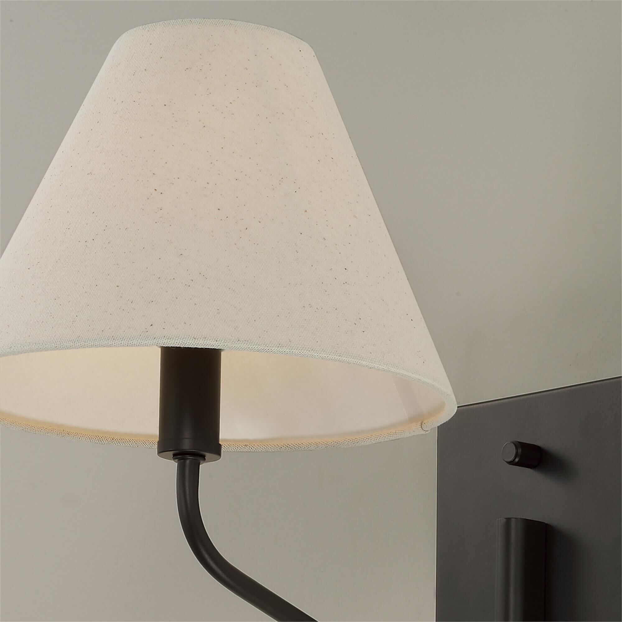 Shown in Espresso finish and Ecru Fabric shade