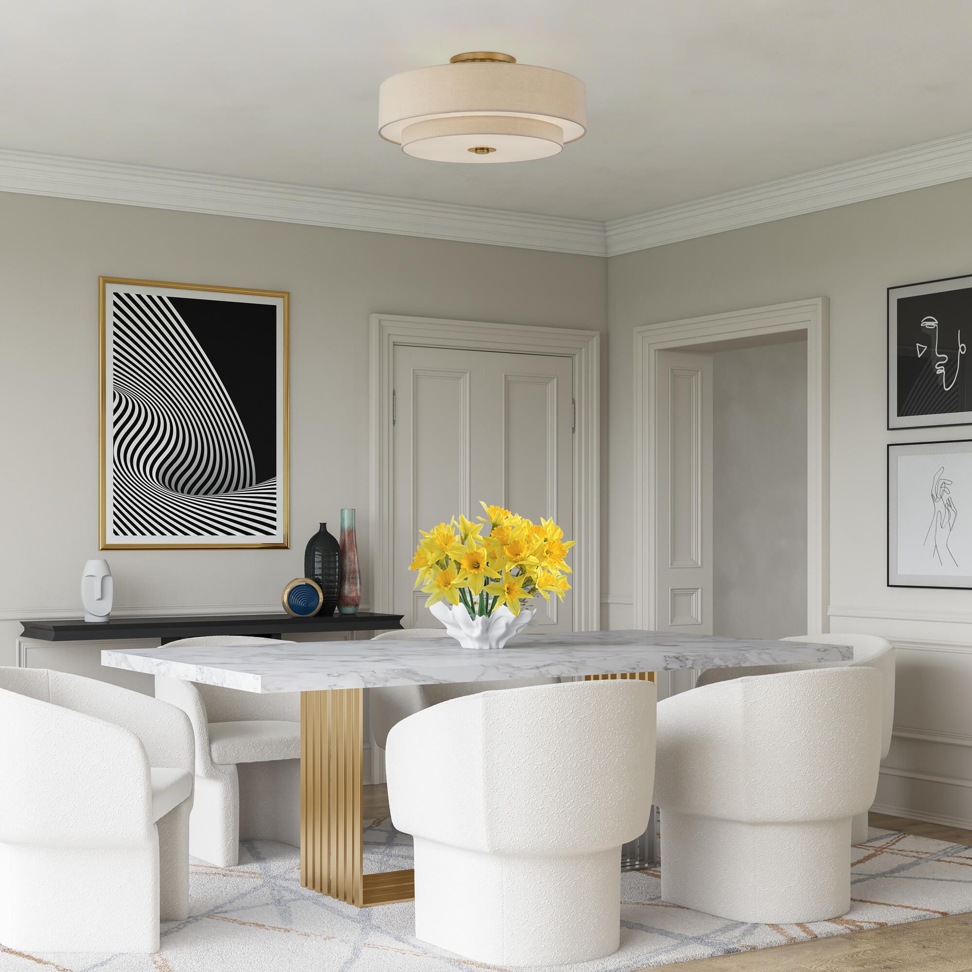 Bellingham 30 Inch Semi Flush Mount by Livex Lighting