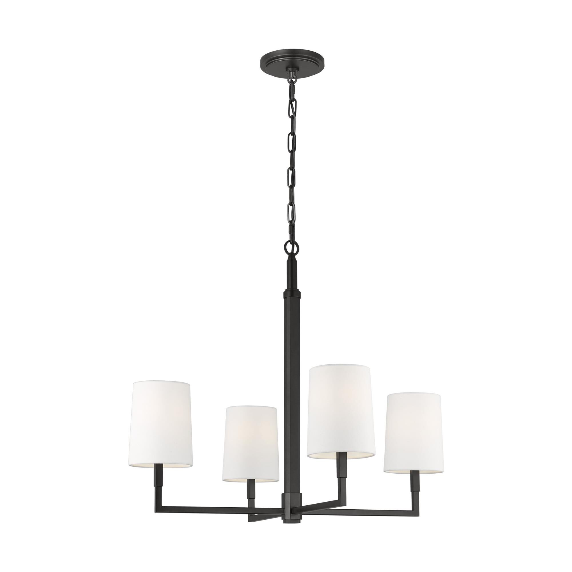 Shown in Aged Iron finish and White Linen shade