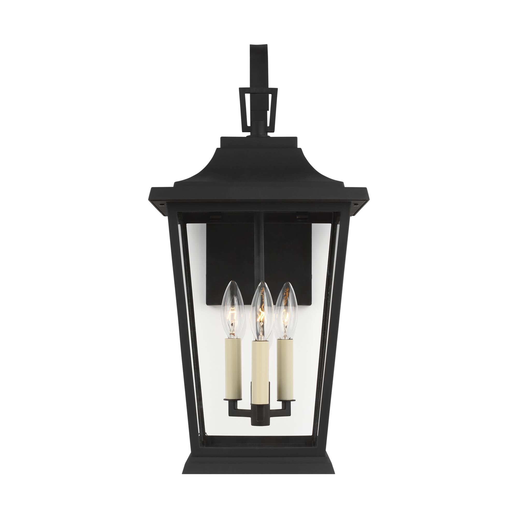 Shown in Textured Black finish and Clear Panels glass