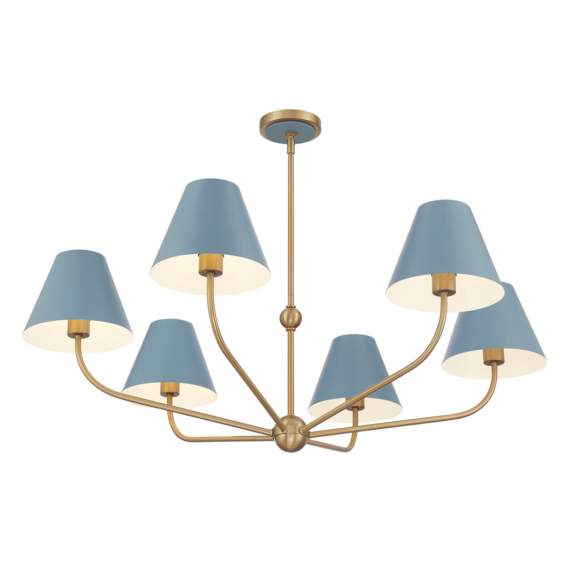 Shown in Vibrant Gold and Blue finish and Steel shade