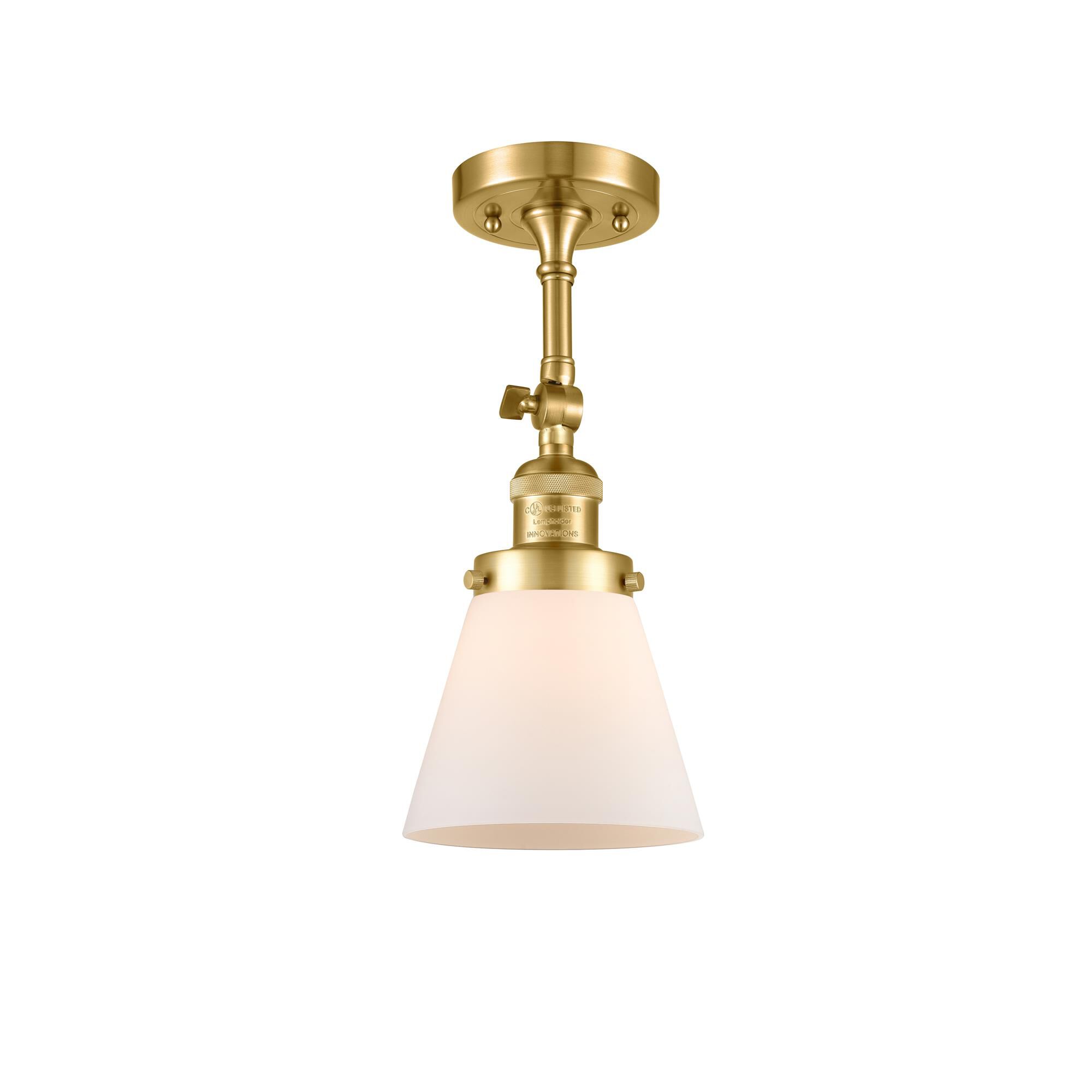 Shown in Satin Gold finish and Frosted glass and None accent