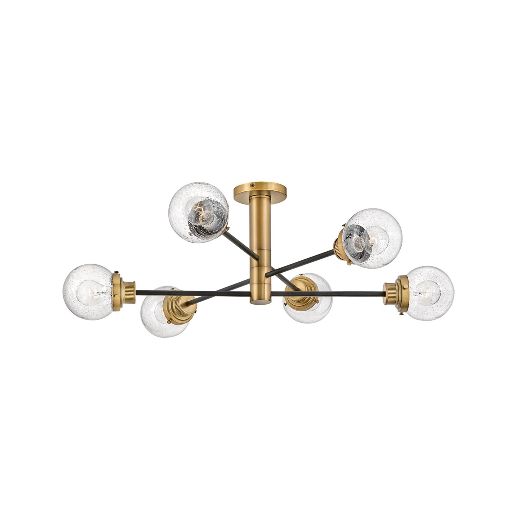 Poppy 36 Inch 6 Light Semi Flush Mount,