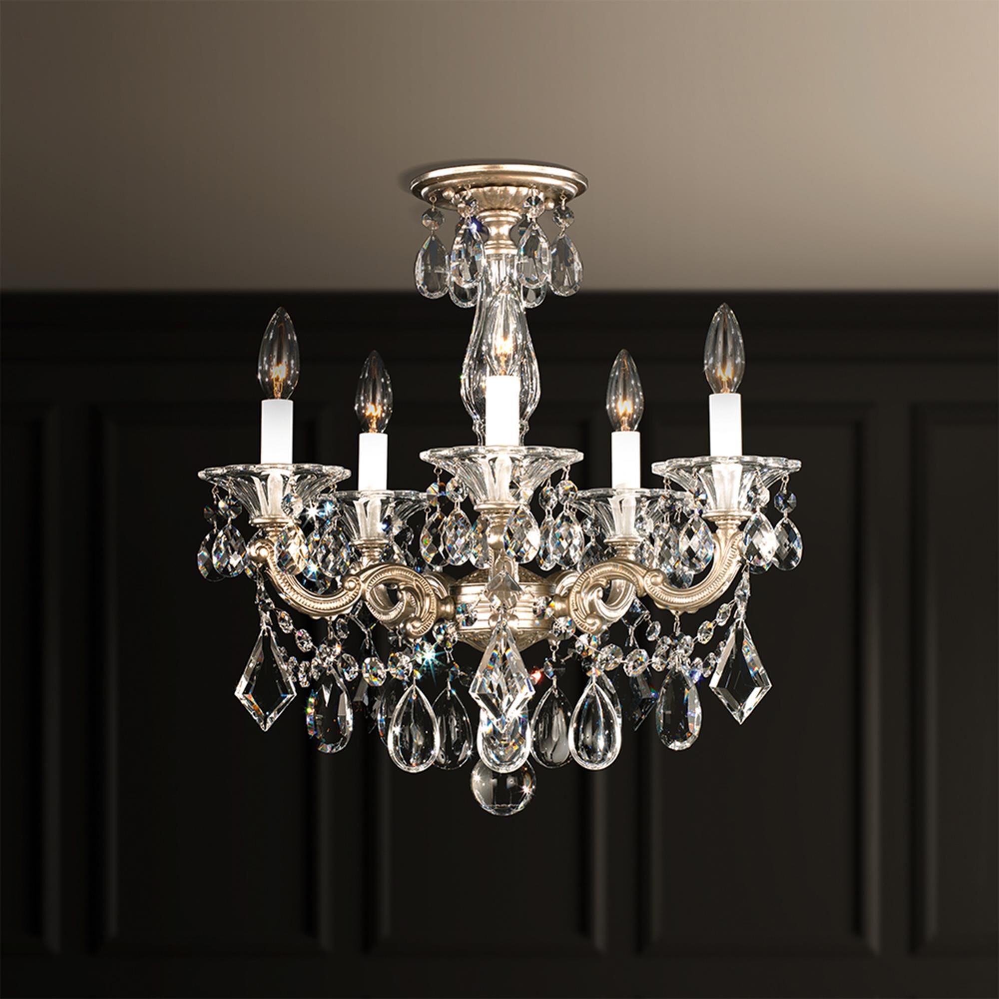 Shown in Antique Silver finish and Clear Heritage crystal