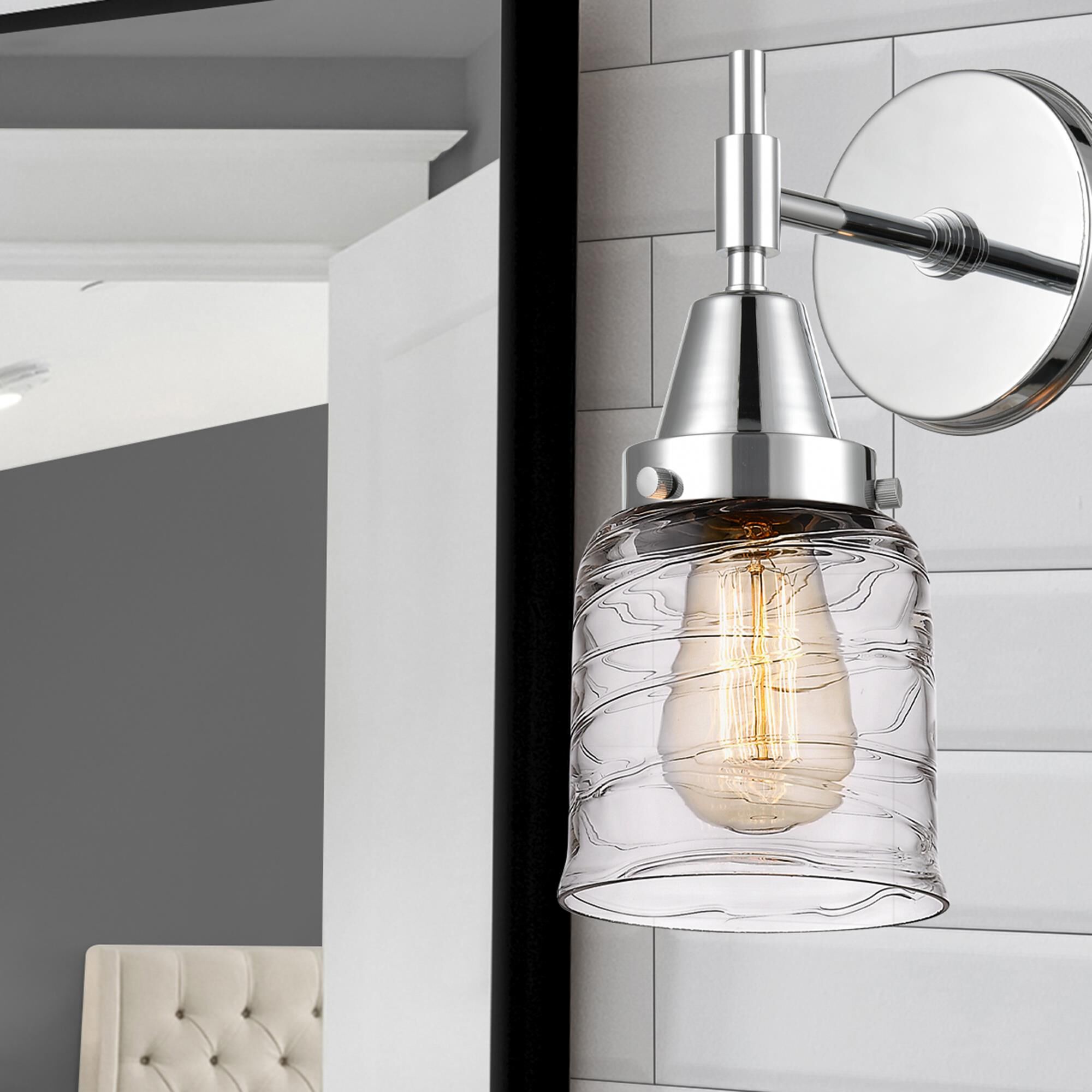 Shown in Polished Chrome finish and Clear glass