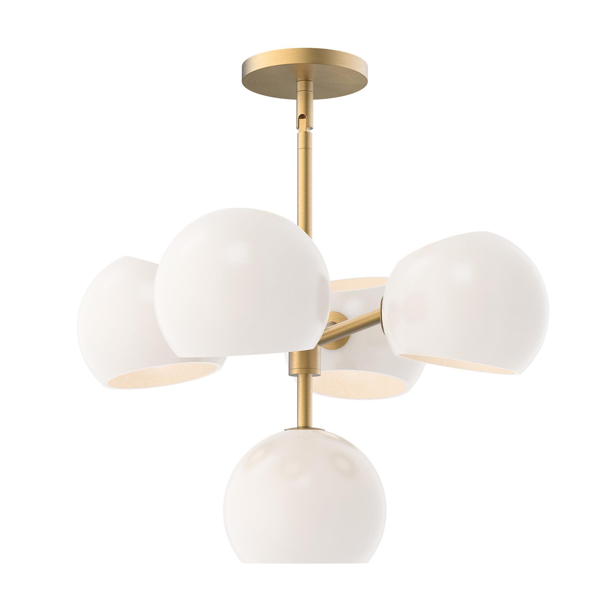 Shown in Brushed Gold finish and Opal Matte glass
