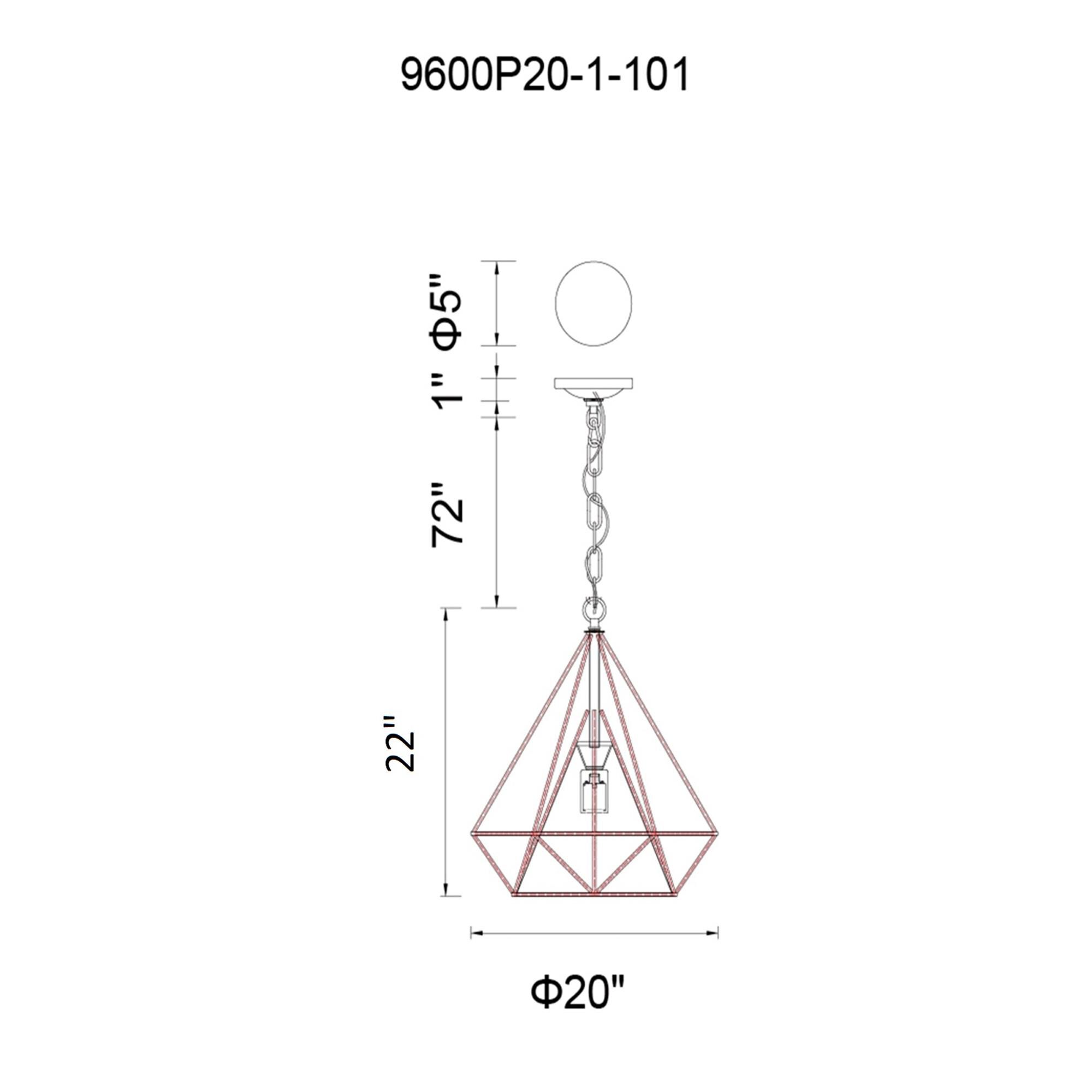 CWI Lighting Diamond 20 Inch Large Pendant