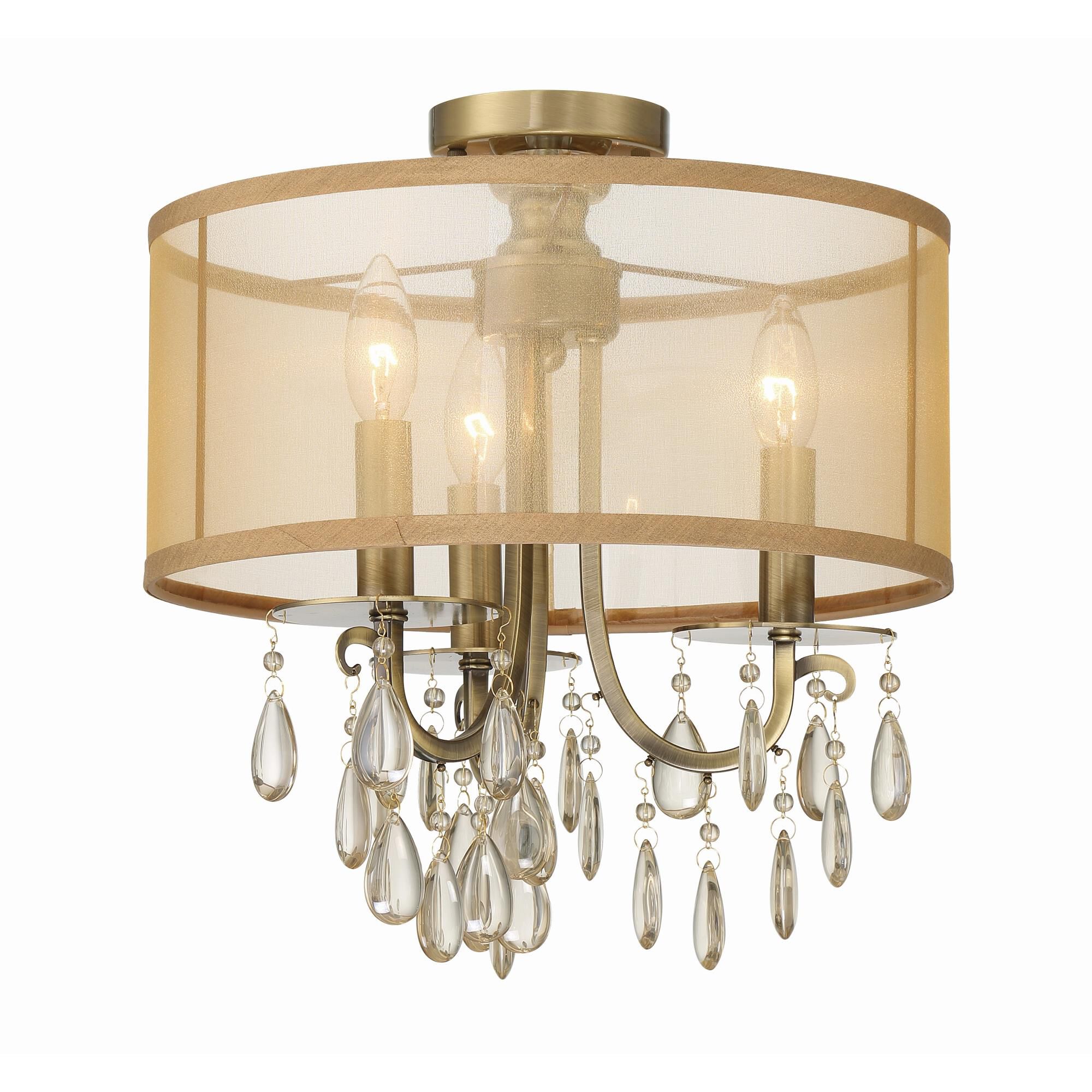 Hampton 14 Inch 3 Light Mini Chandelier by Crystorama