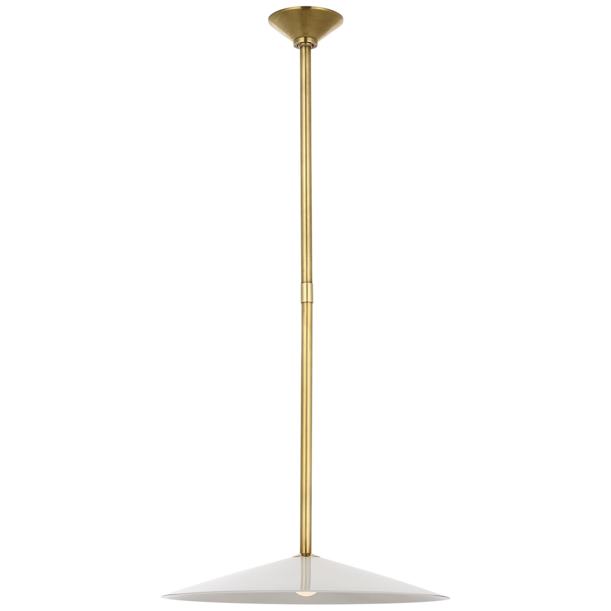 Shown in Hand-Rubbed Antique Brass and White Glass finish