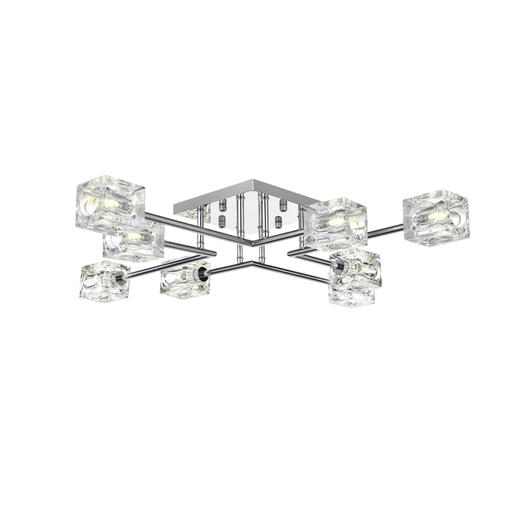 Lyra 32 Inch Semi Flush Mount by Elegant Lighting