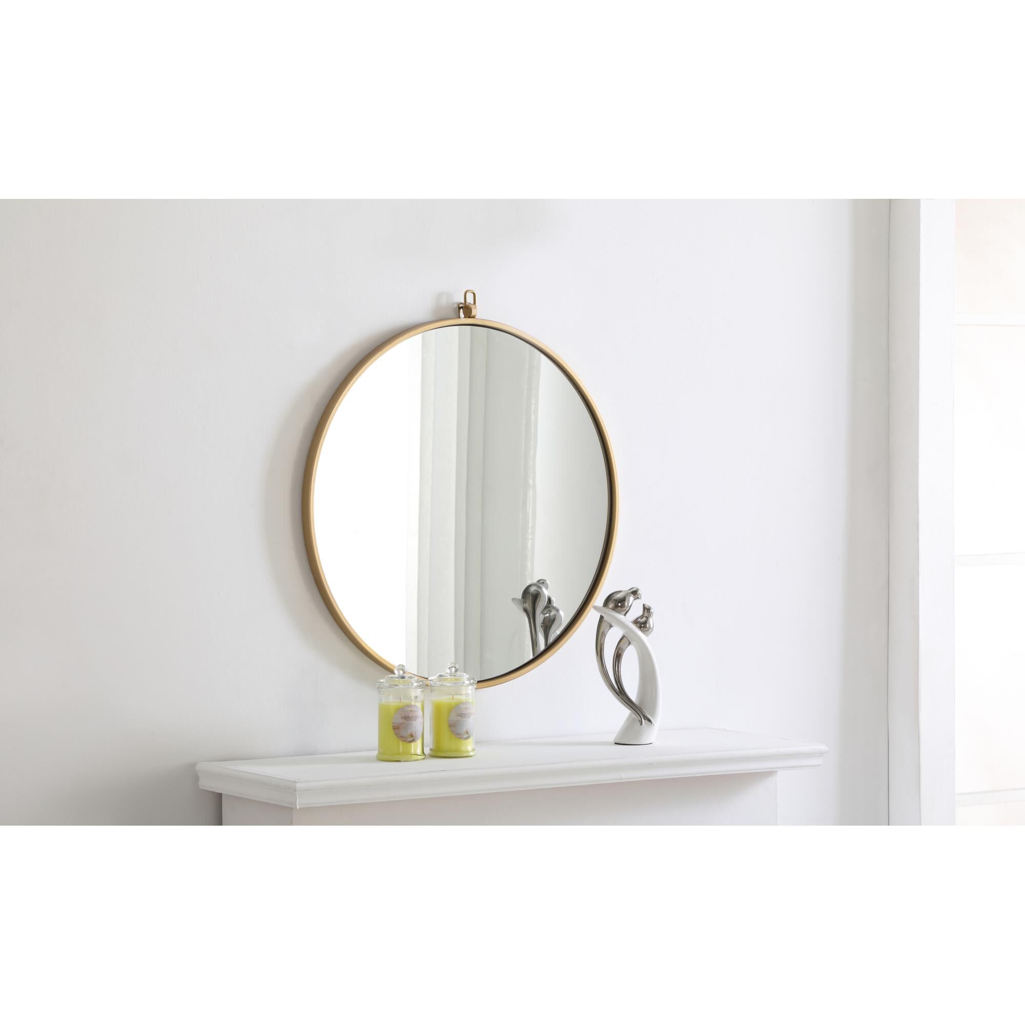 Shown in Brass finish and Clear Mirror Beveled glass