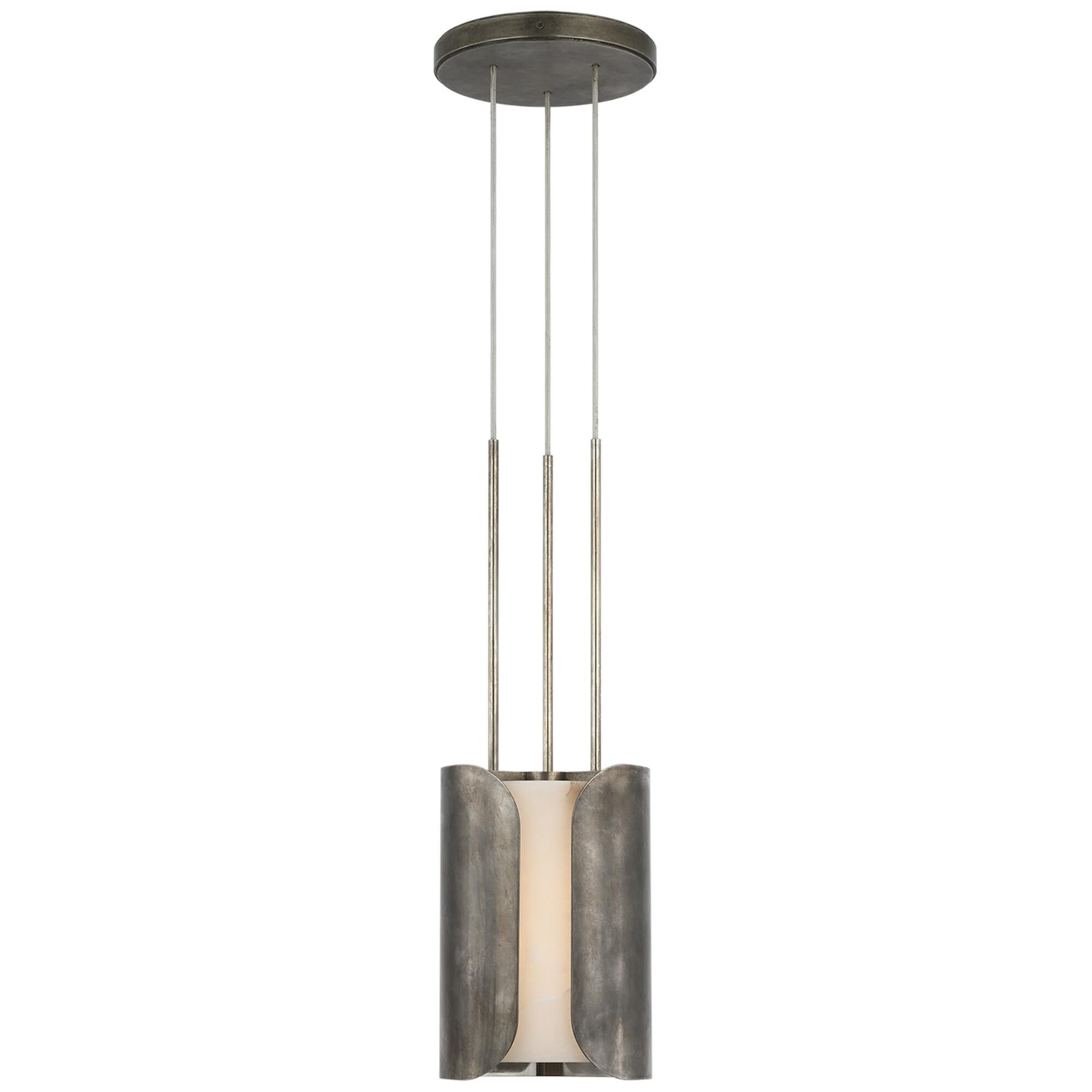 Shown in Mottled Pewter finish and Alabaster shade