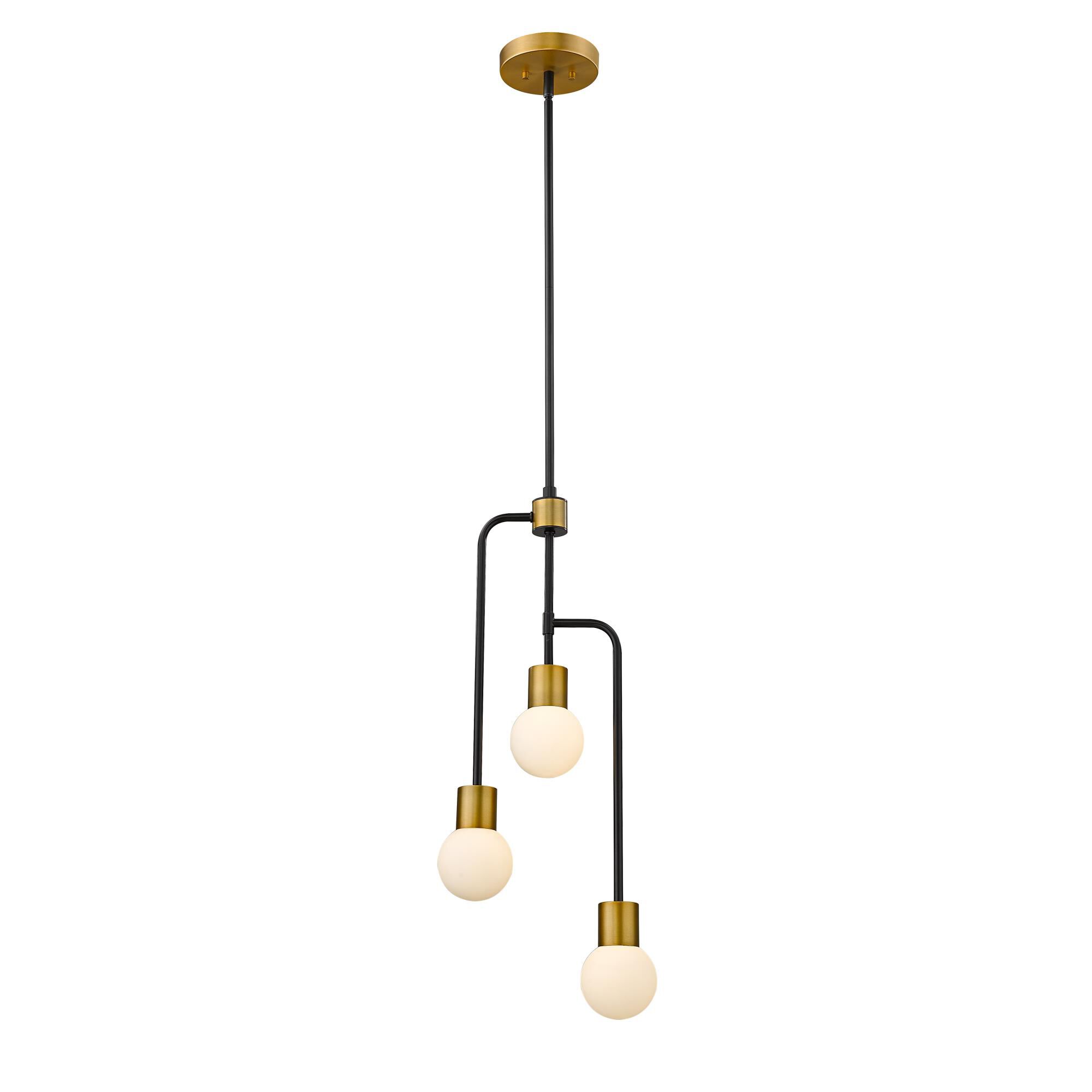 Shown in Matte Black + Foundry Brass finish and Glass shade