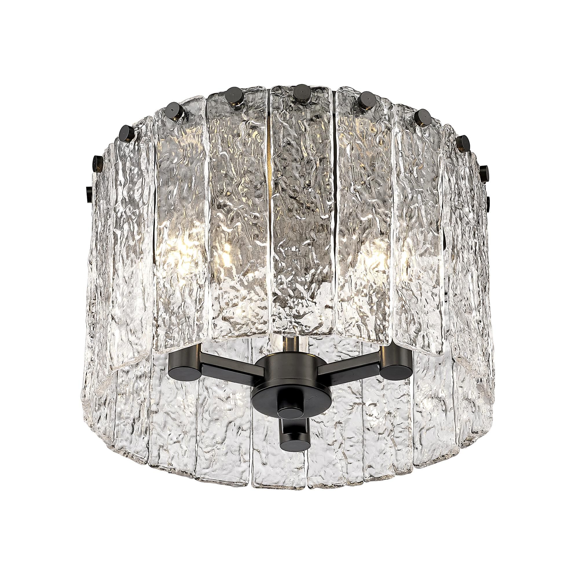 Glacier 12 Inch 3 Light Flush Mount by Z-Lite