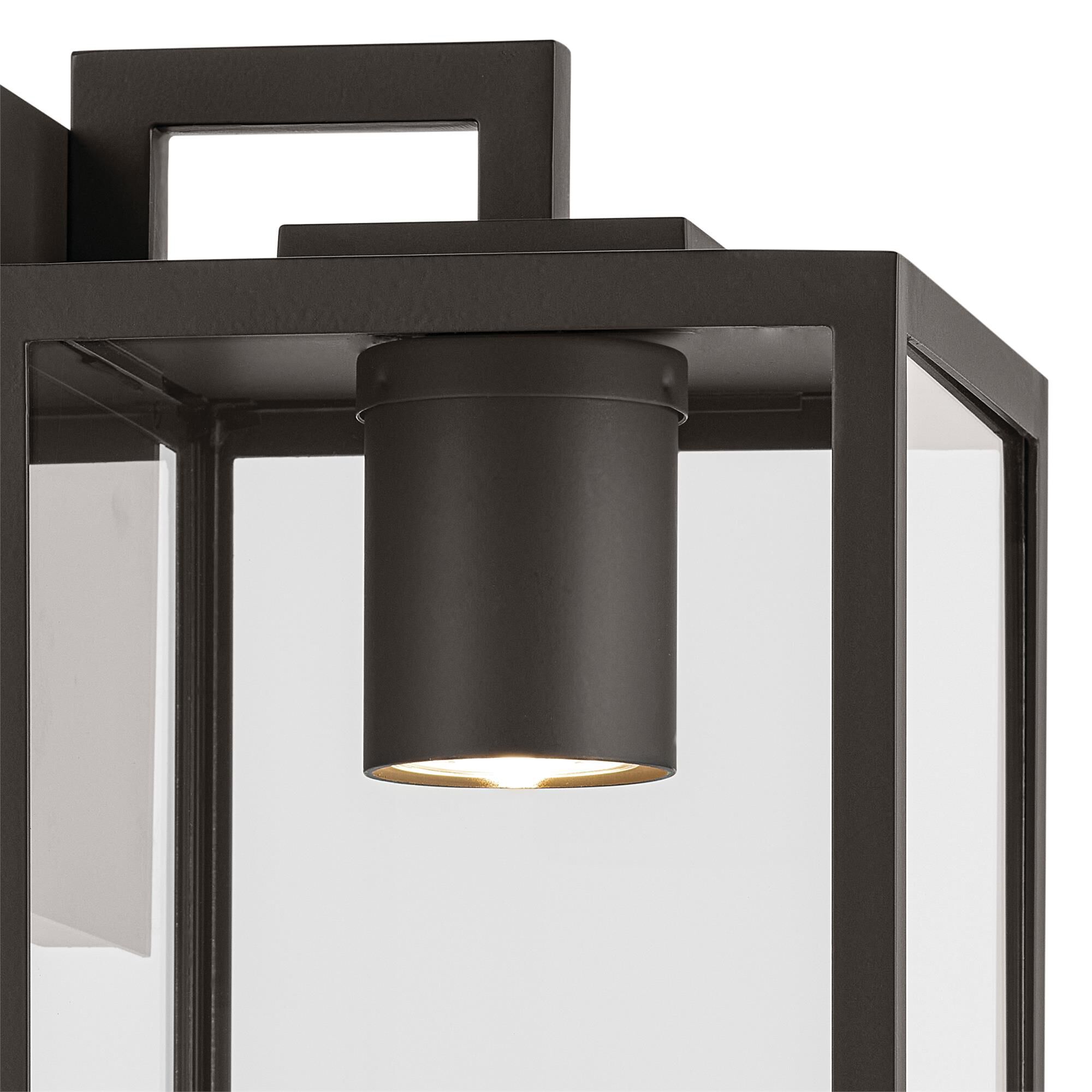 Shown in Olde Bronze finish and Clear glass and Metal shade