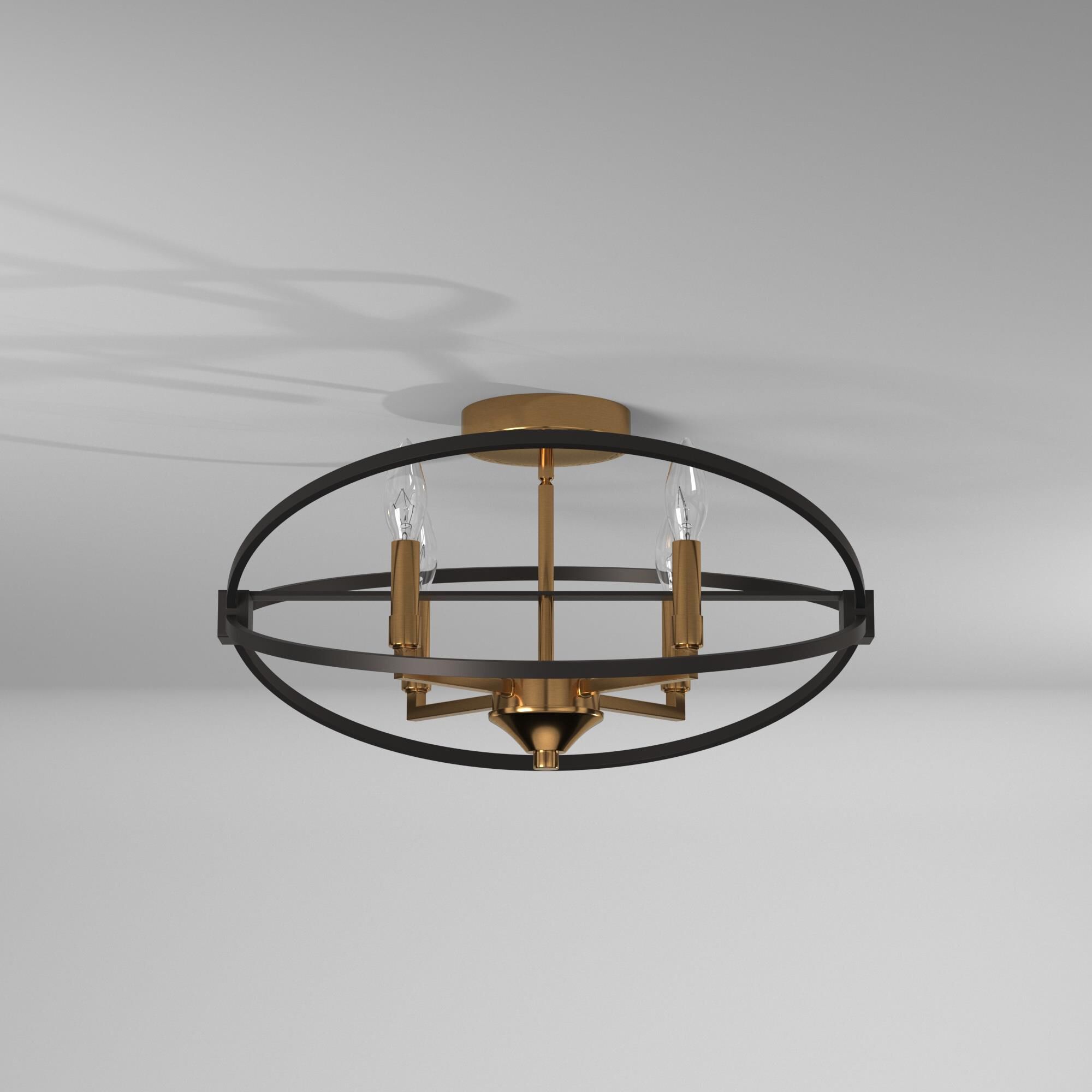 Paloma 18 Inch 4 Light Semi Flush Mount by Dainolite