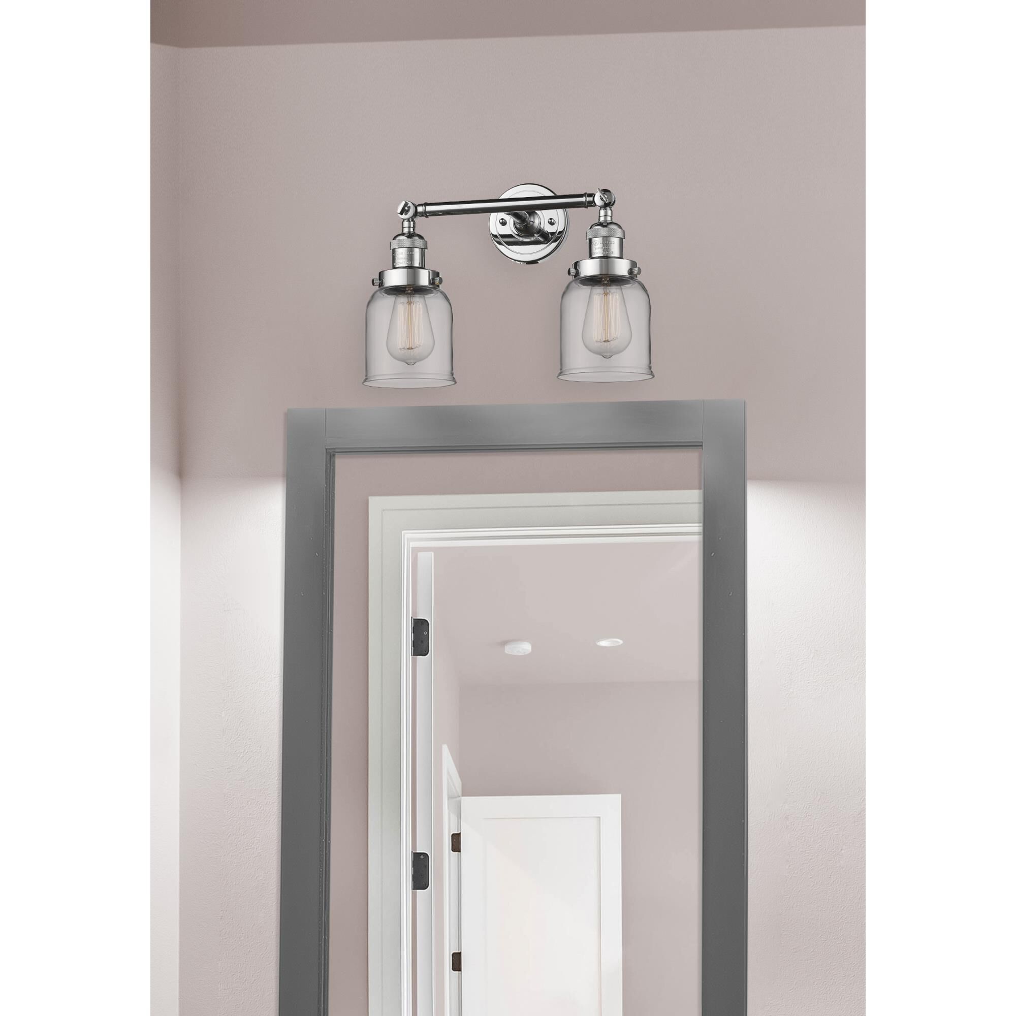 Shown in Polished Chrome finish and Clear glass