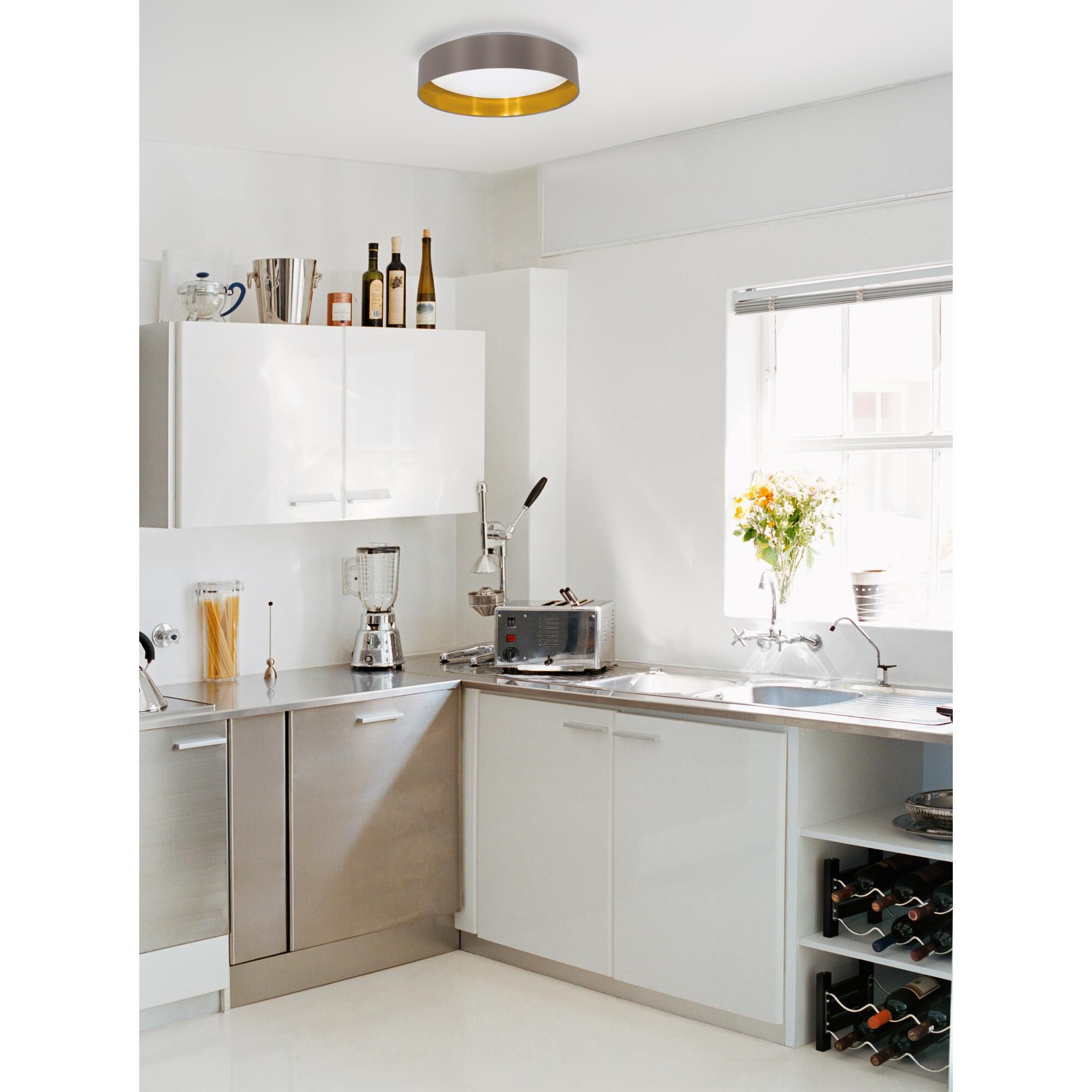 Eglo Maserlo 15 Inch 1 Light LED Semi Flush Mount by Eglo Lighting