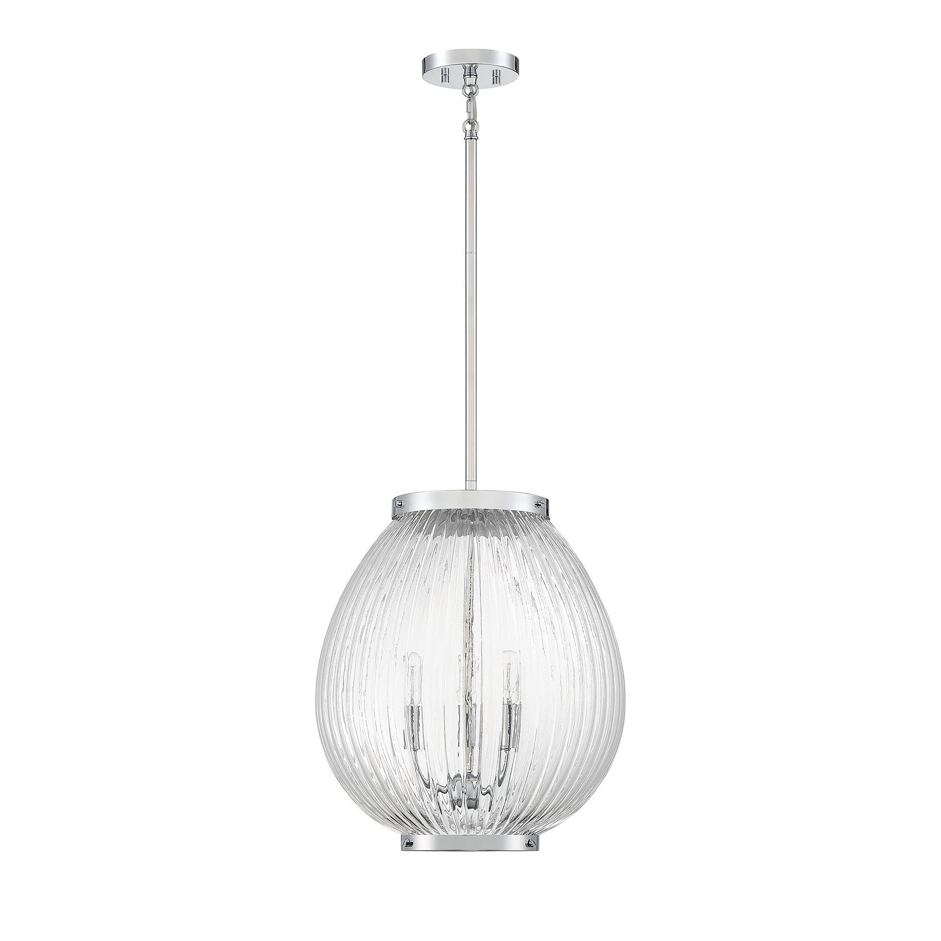 Shown in Polished Chrome finish and Clear Ribbed glass
