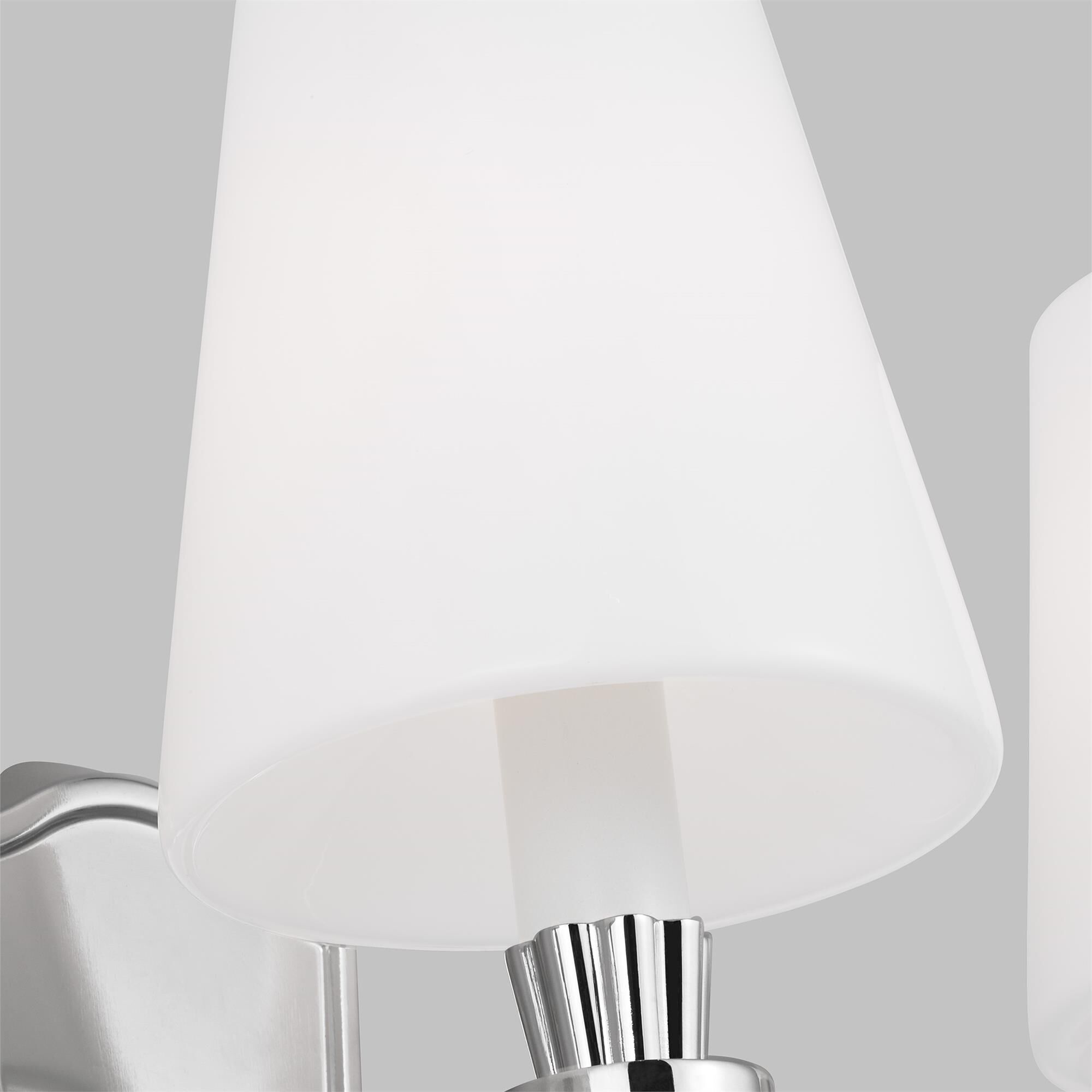 Shown in Polished Nickel finish and Milk White Glass s shade