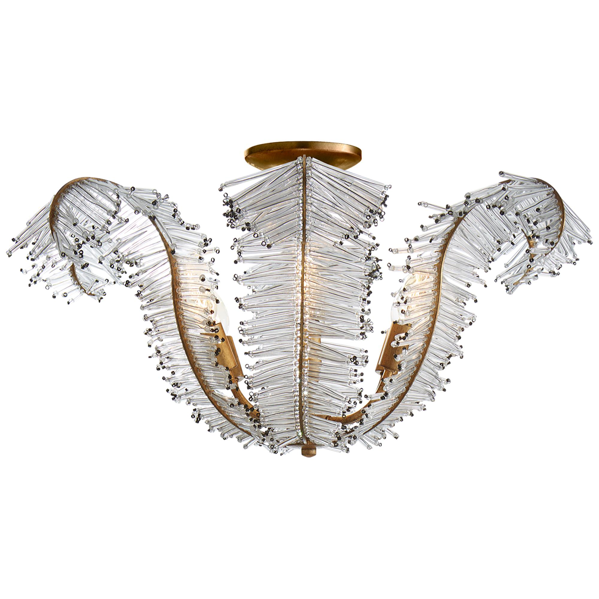 Shown in Gilded Iron finish and Clear glass