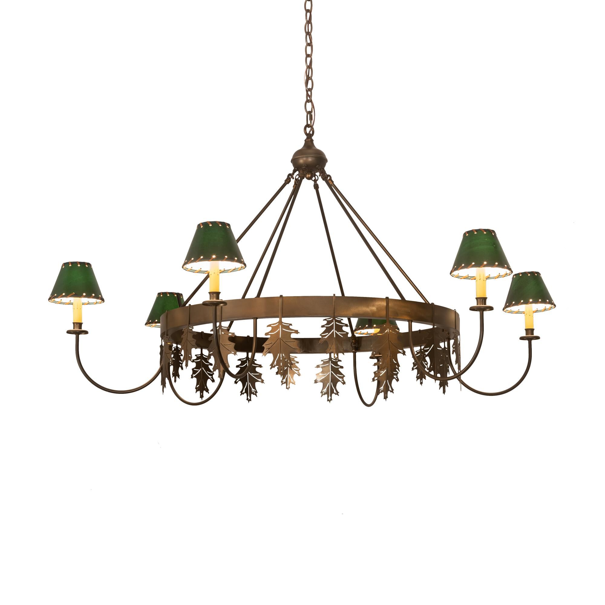 Oak Leaf 56 Inch 6 Light Chandelier by Meyda Lighting