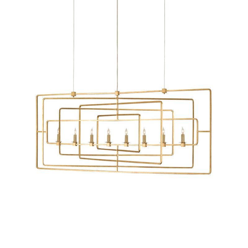 Metro 54 Inch 8 Light Linear Suspension Light by Currey and Company