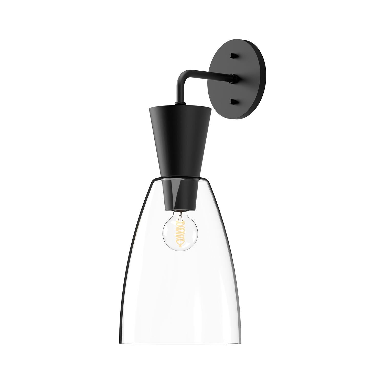 Shown in Matte Black finish and Clear glass