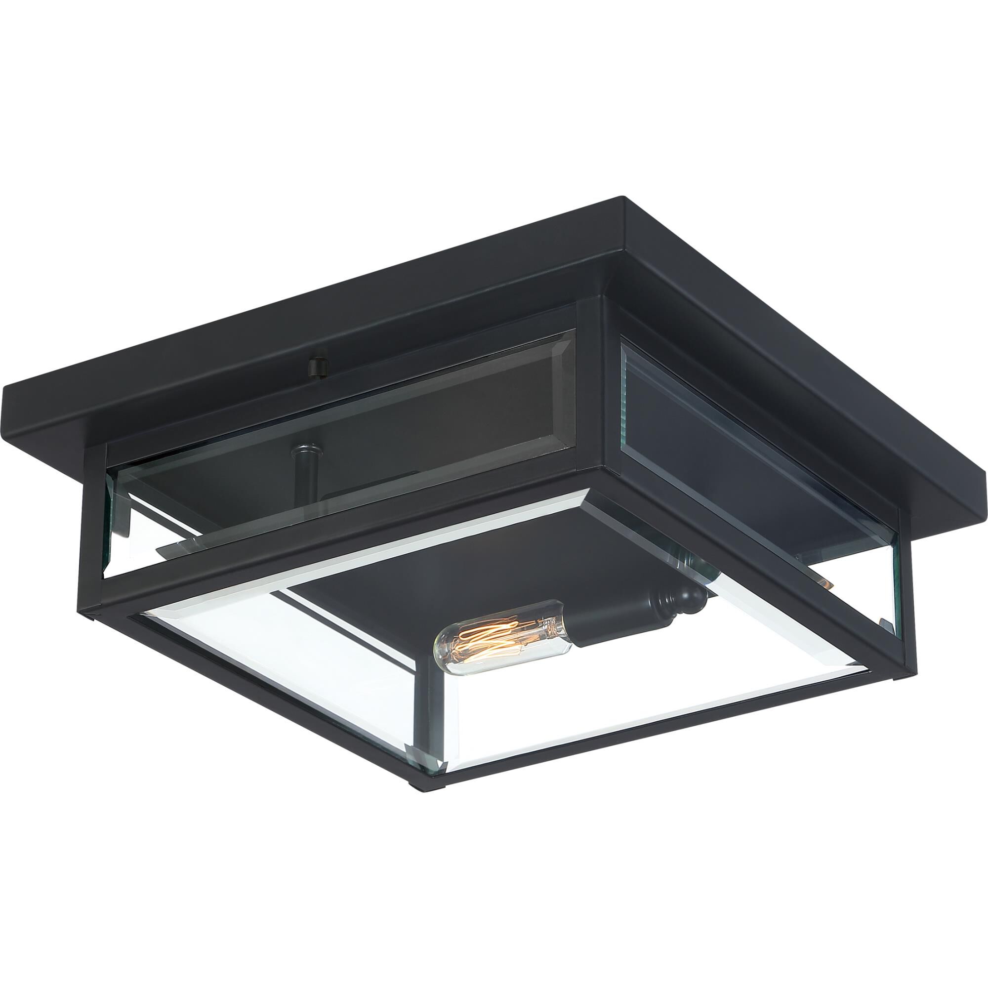Shown in Earth Black finish and Clear Beveled glass