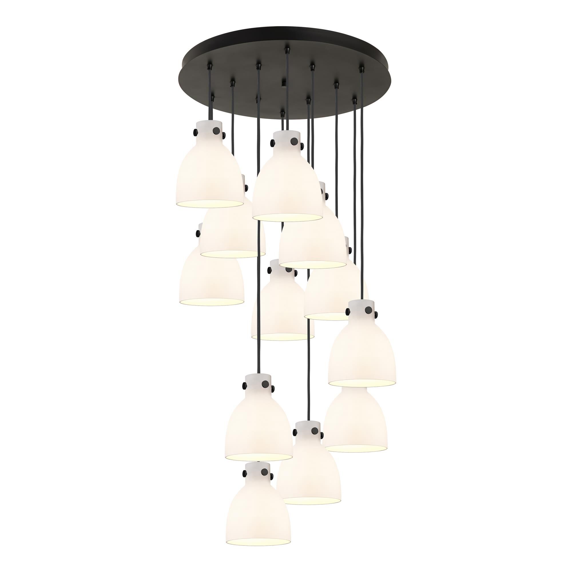 Shown in Matte Black finish and White glass and White Glass shade