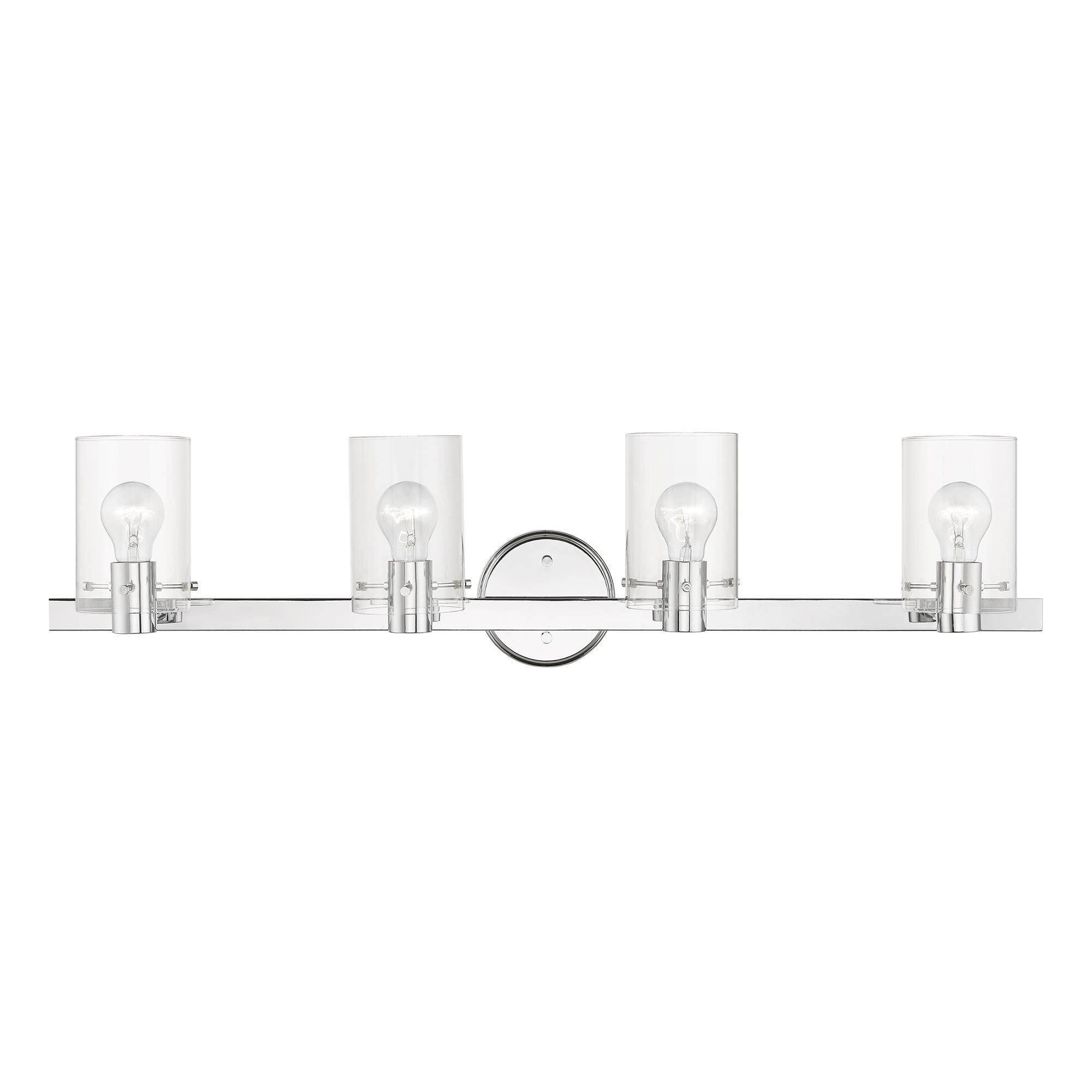 Shown in Polished Chrome finish and Clear glass