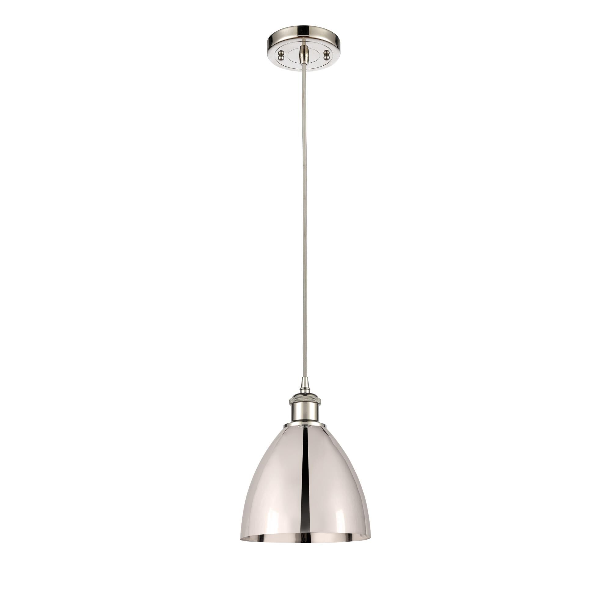 Shown in Polished Nickel finish and Polished Nickel Ballston Dome shade