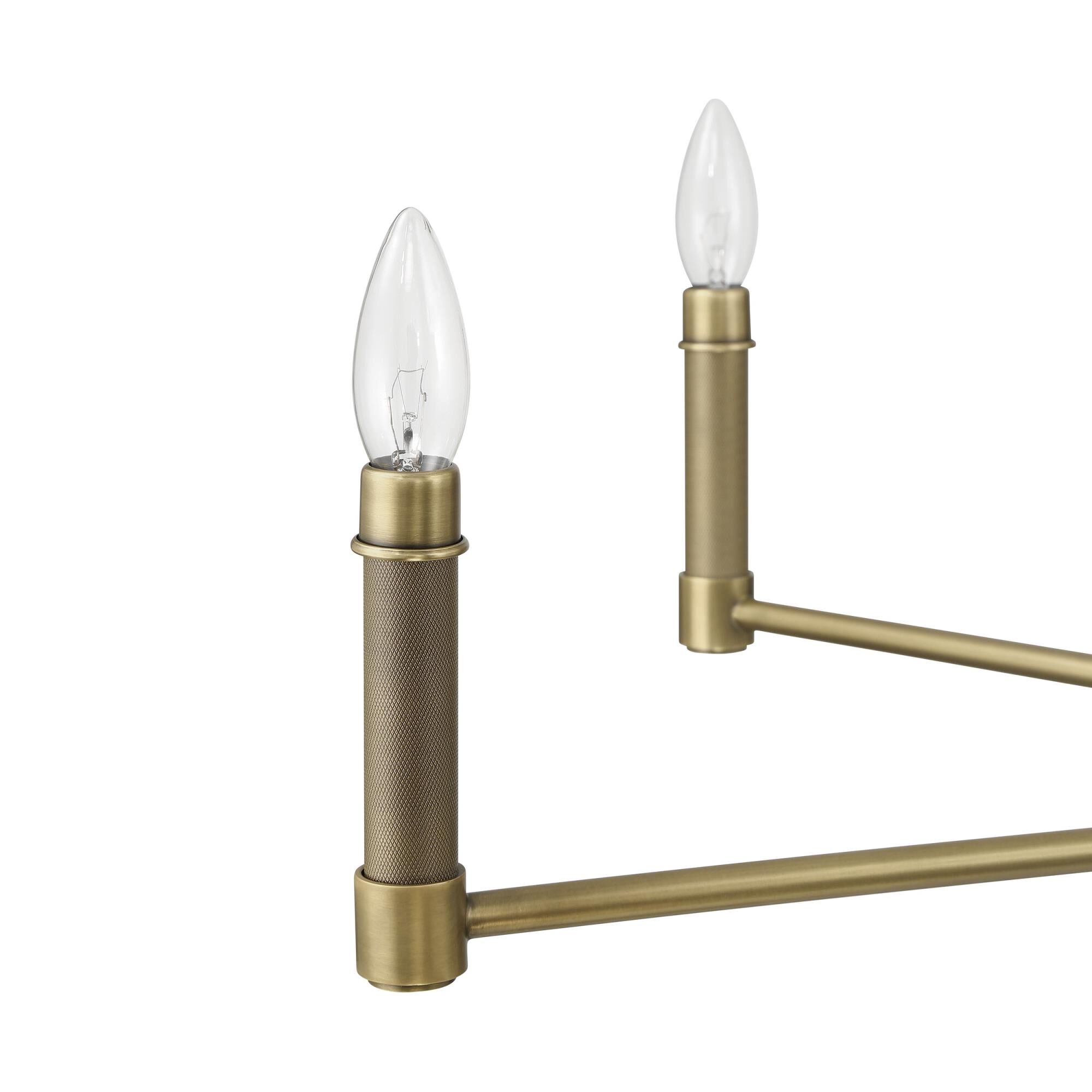 Shown in Natural Brass finish and Matte Black, Gold shade