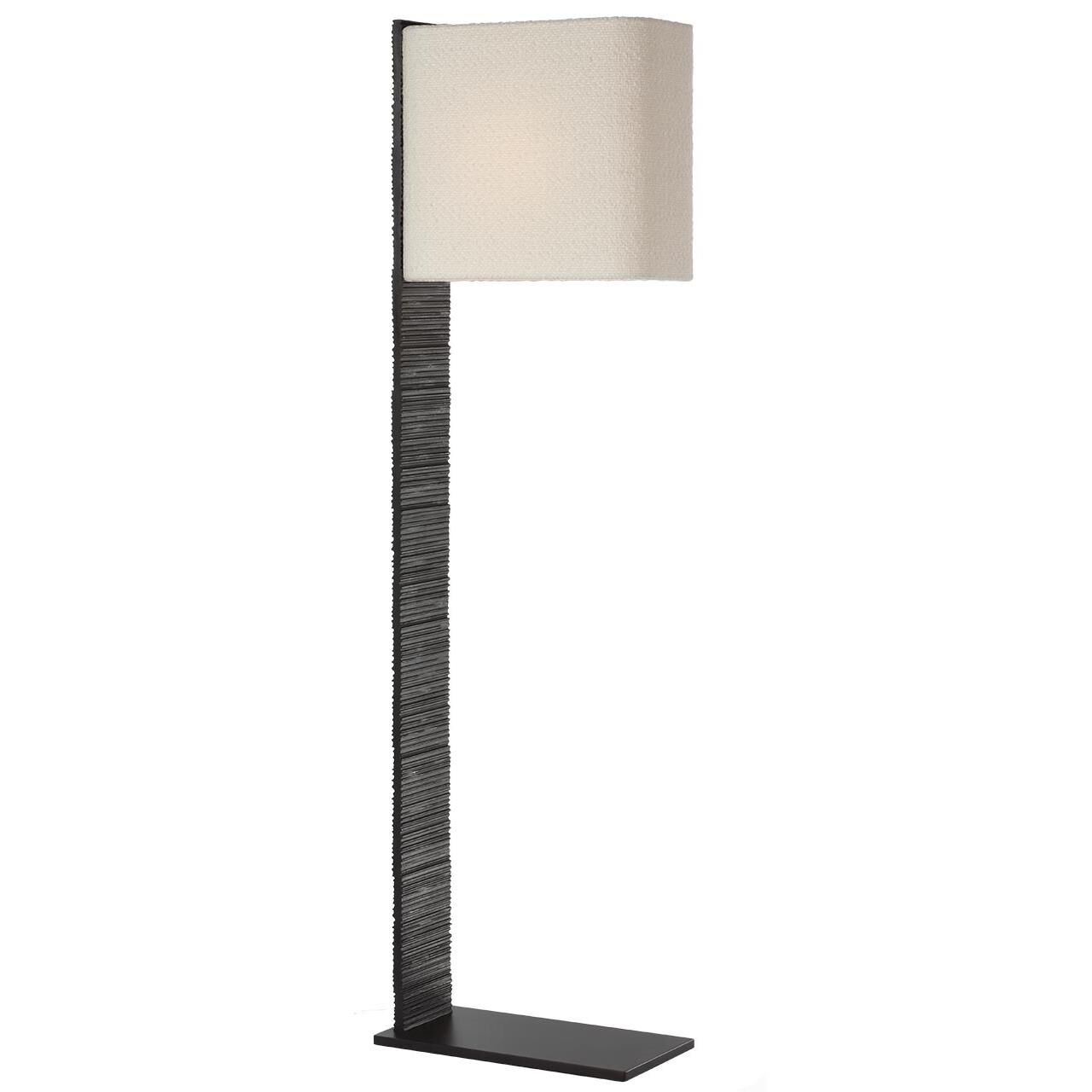 Shown in Ridged Carbon finish and Boucle Rectangle shade