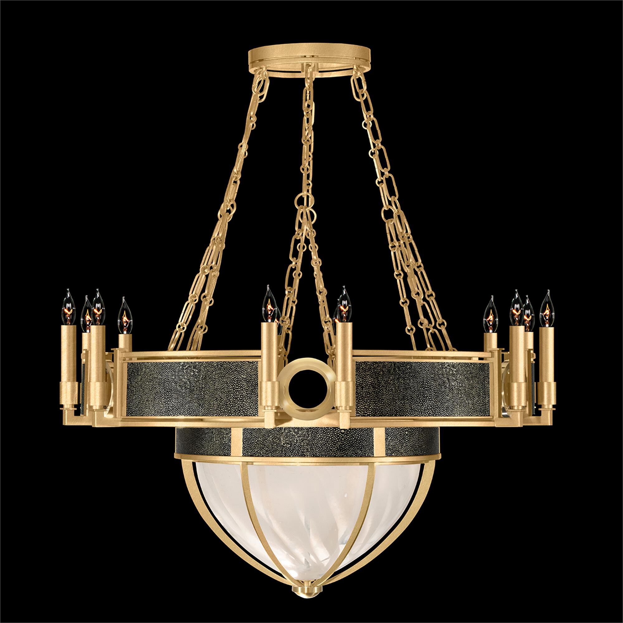 Shown in Gold Leaf and Brass  finish and Black Knight accent