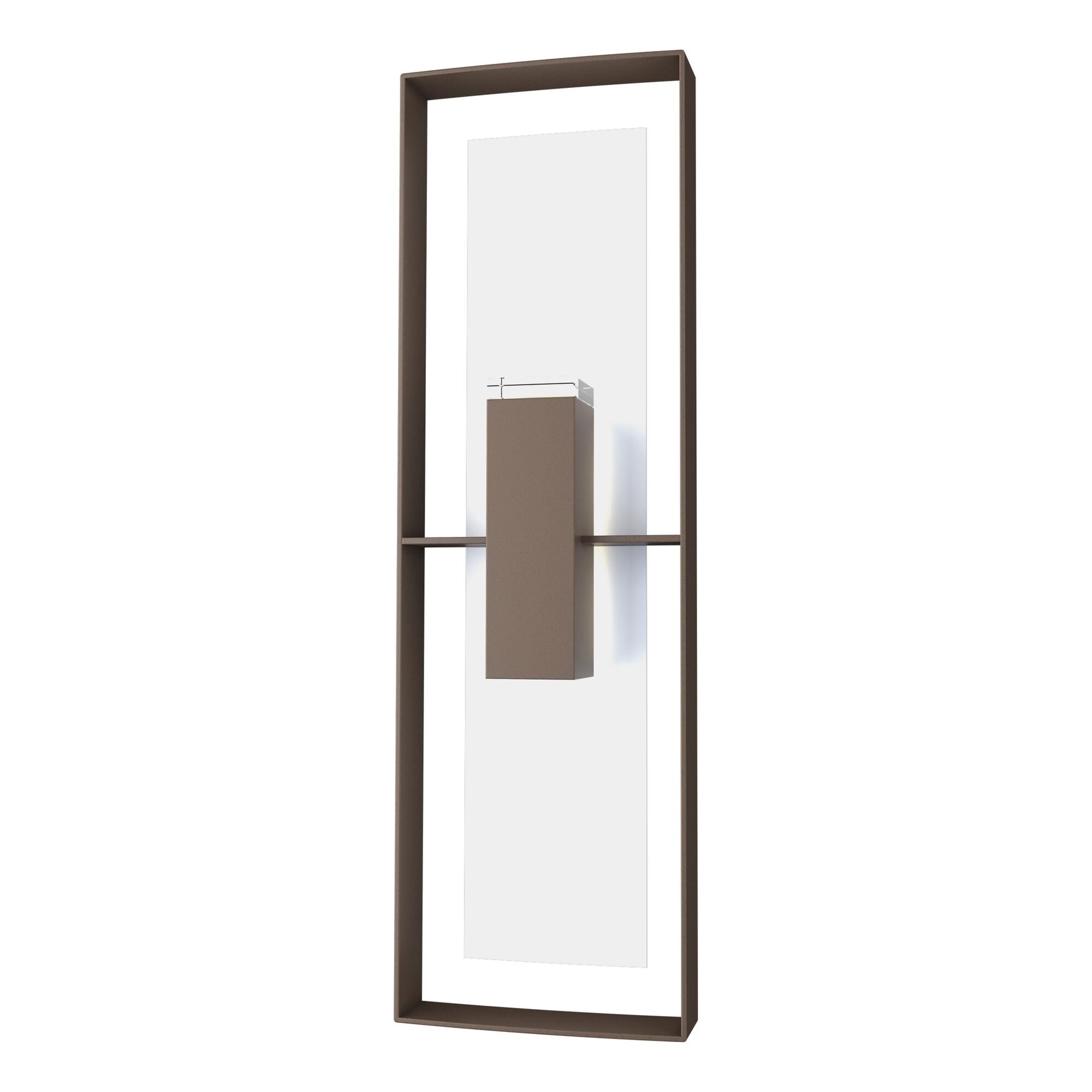 Shown in Coastal Bronze finish and Clear glass and Coastal White accent