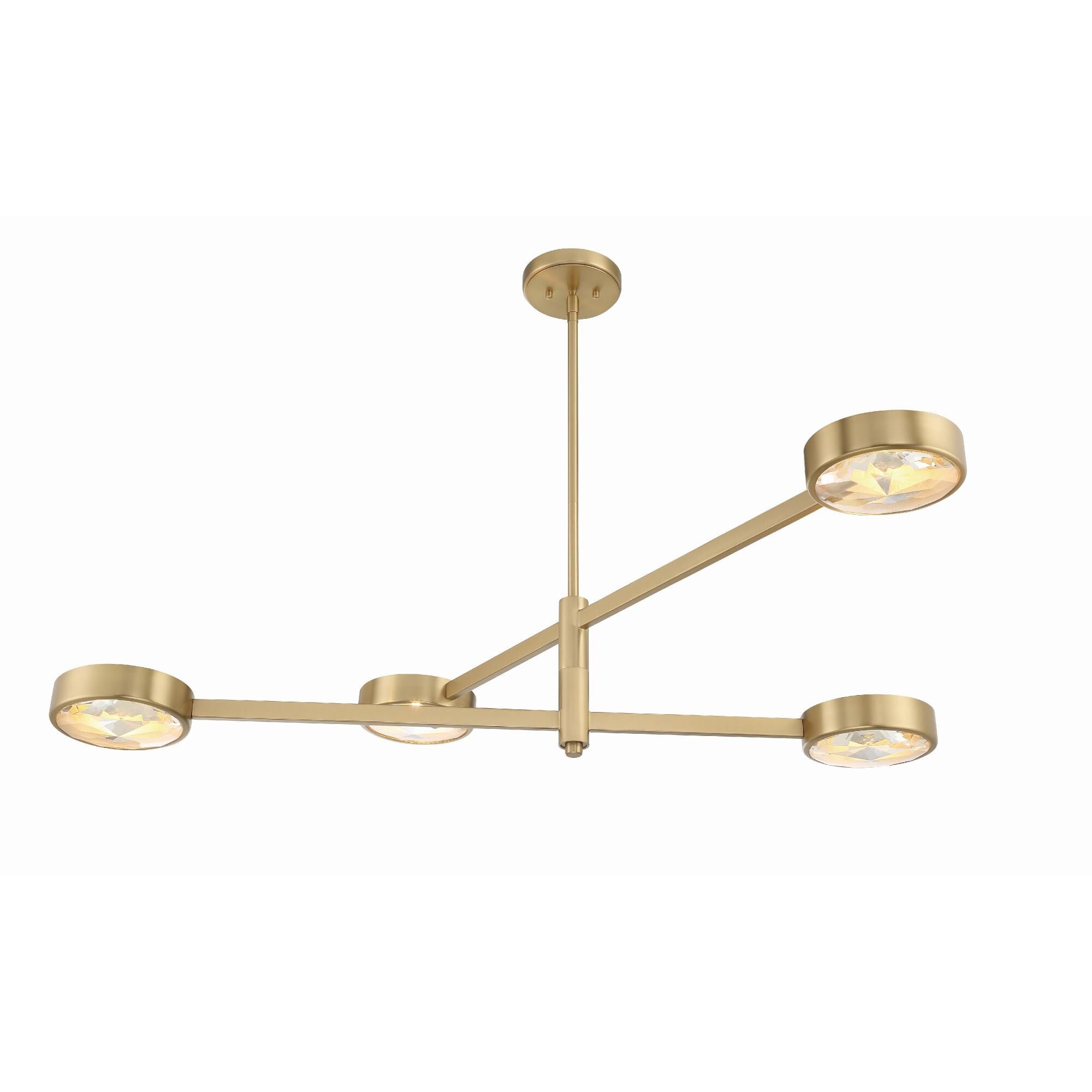 Shown in Modern Gold finish and Glass shade